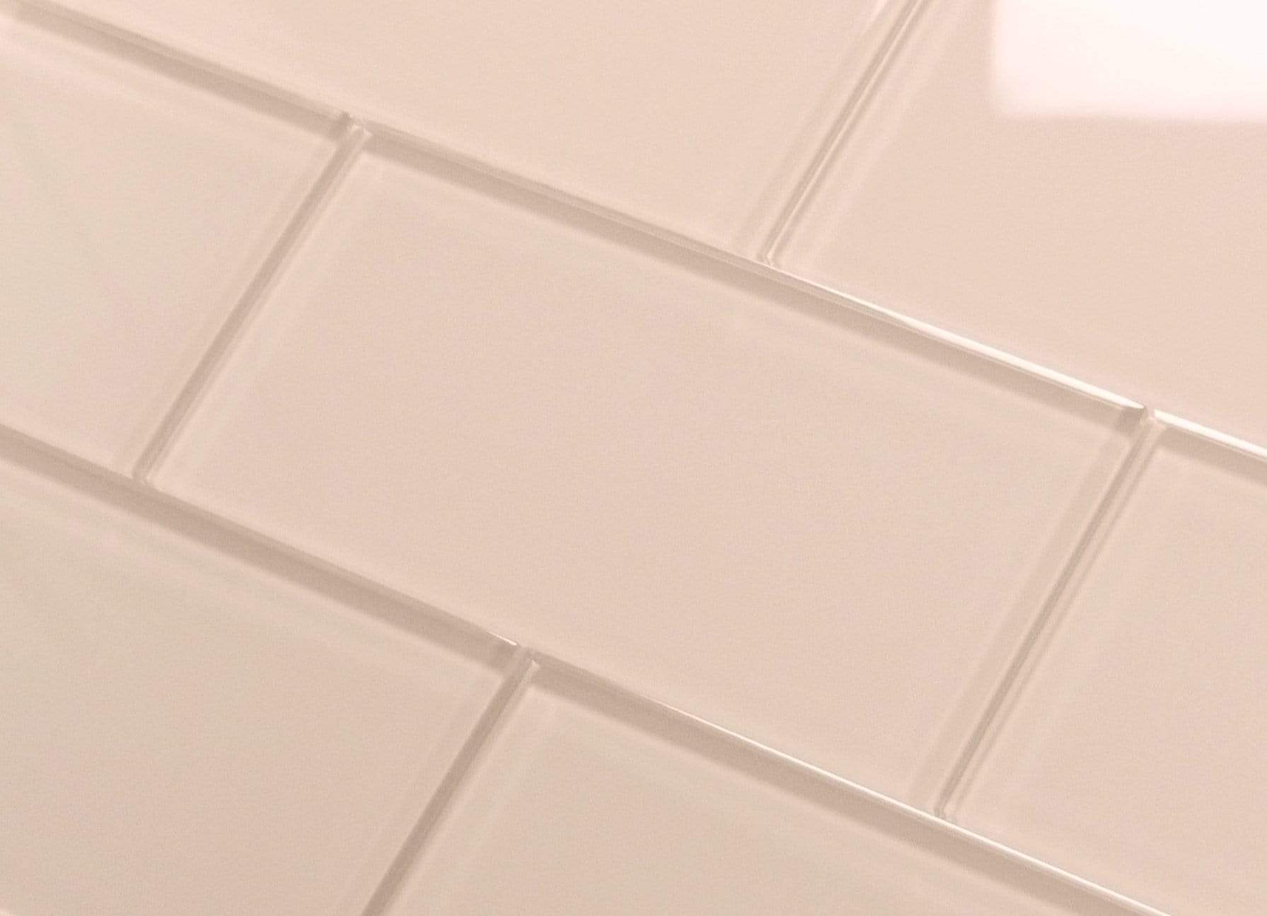 Rose Pale Pink 3'' x 6'' Glossy Glass Subway Tile Pacific Tile