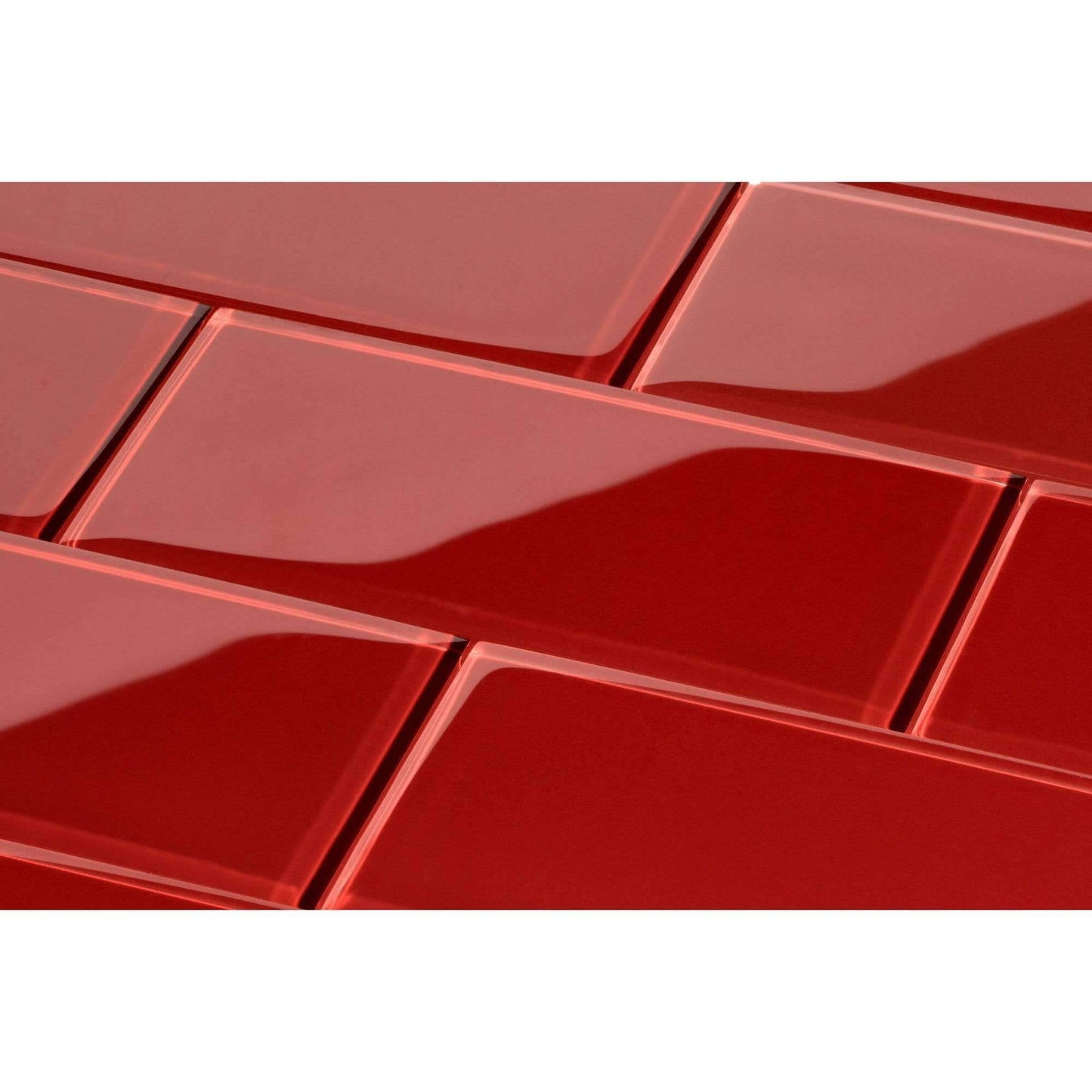 Deep Red 3" x 6" Glossy Glass Subway Tile Pacific Tile