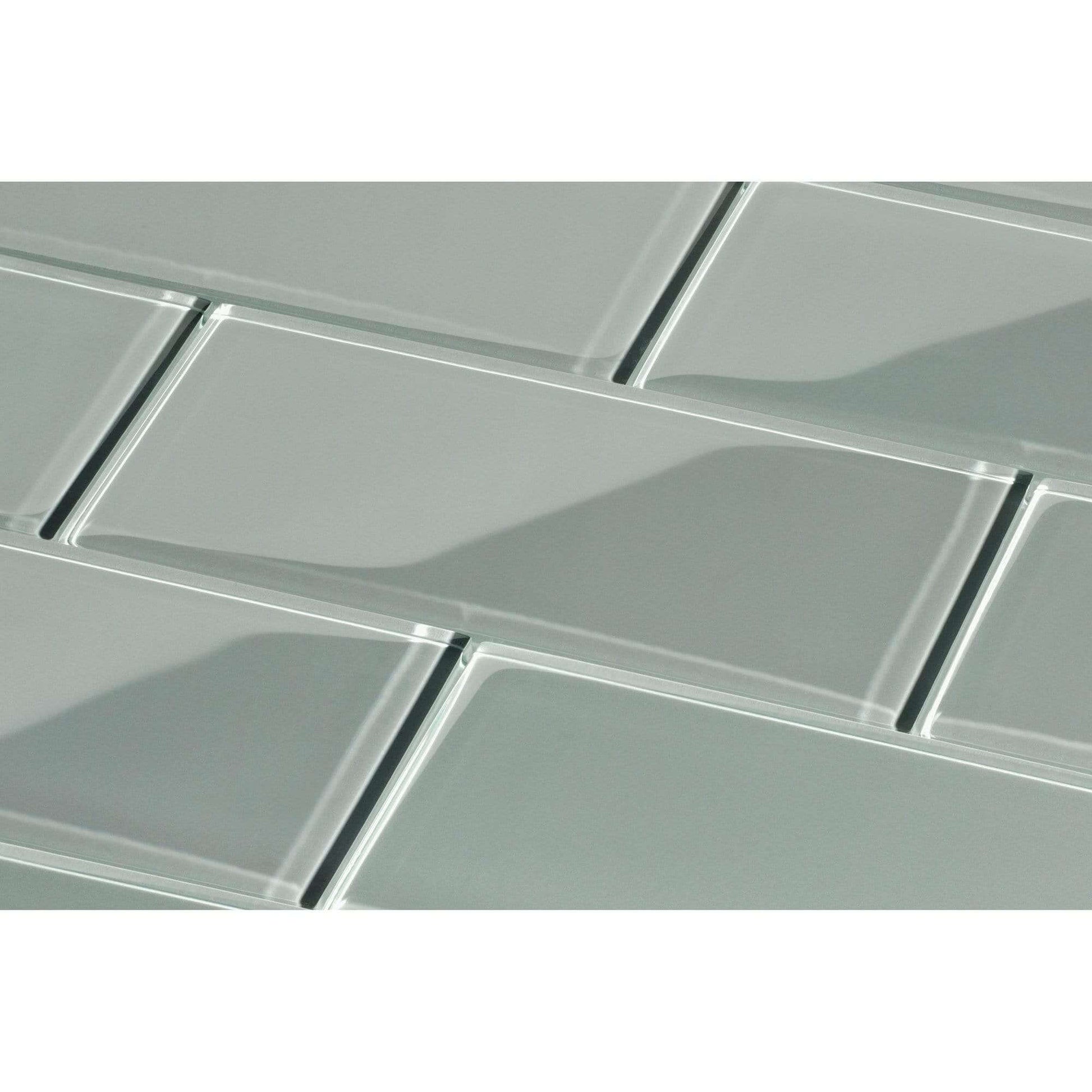 Smoke Grey 3'' x 6'' Glossy Glass Subway Tile Pacific Tile