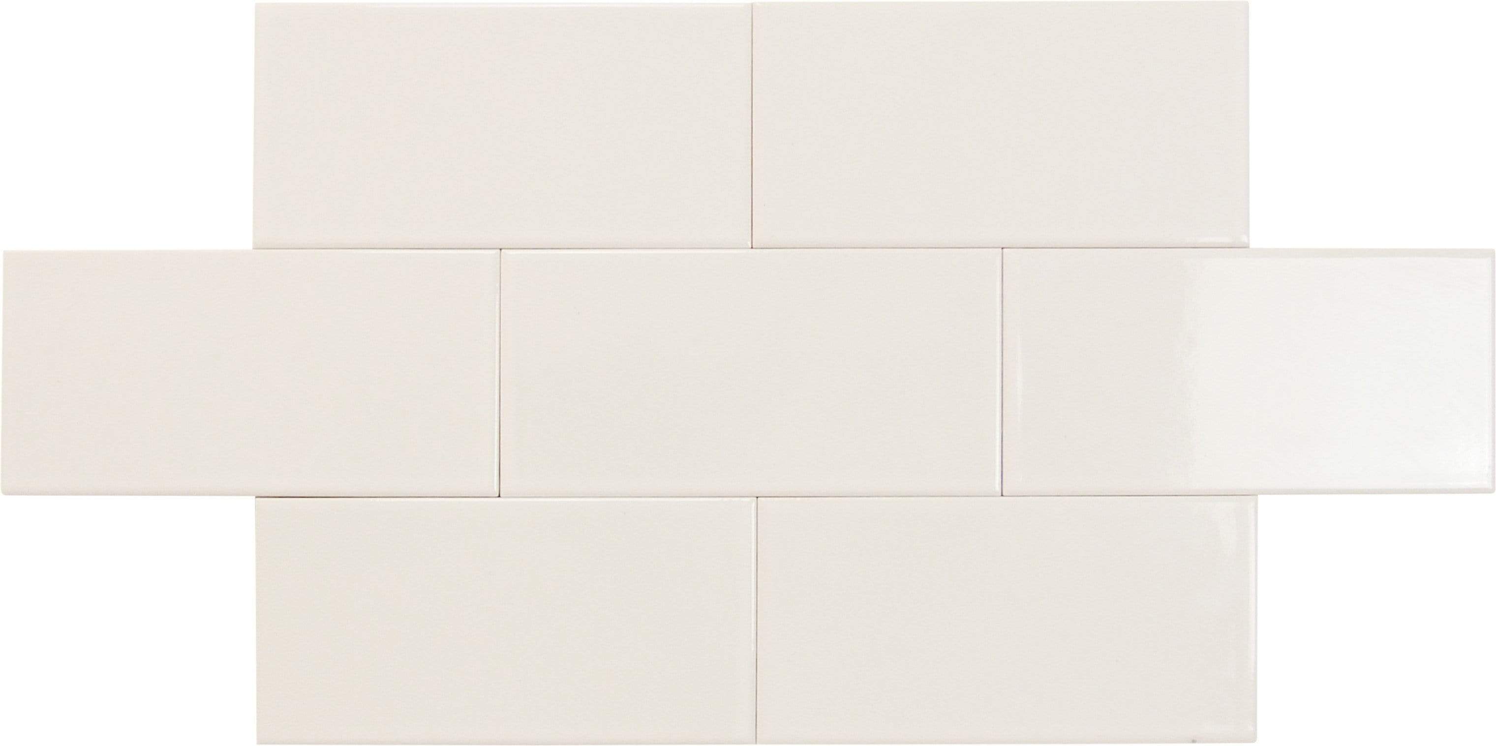 Delicate White 3" x 6" Glossy Porcelain Subway Tile Regency