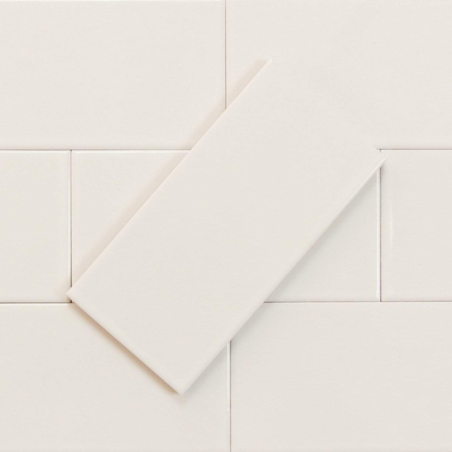 Delicate White 3" x 6" Glossy Porcelain Subway Tile Regency