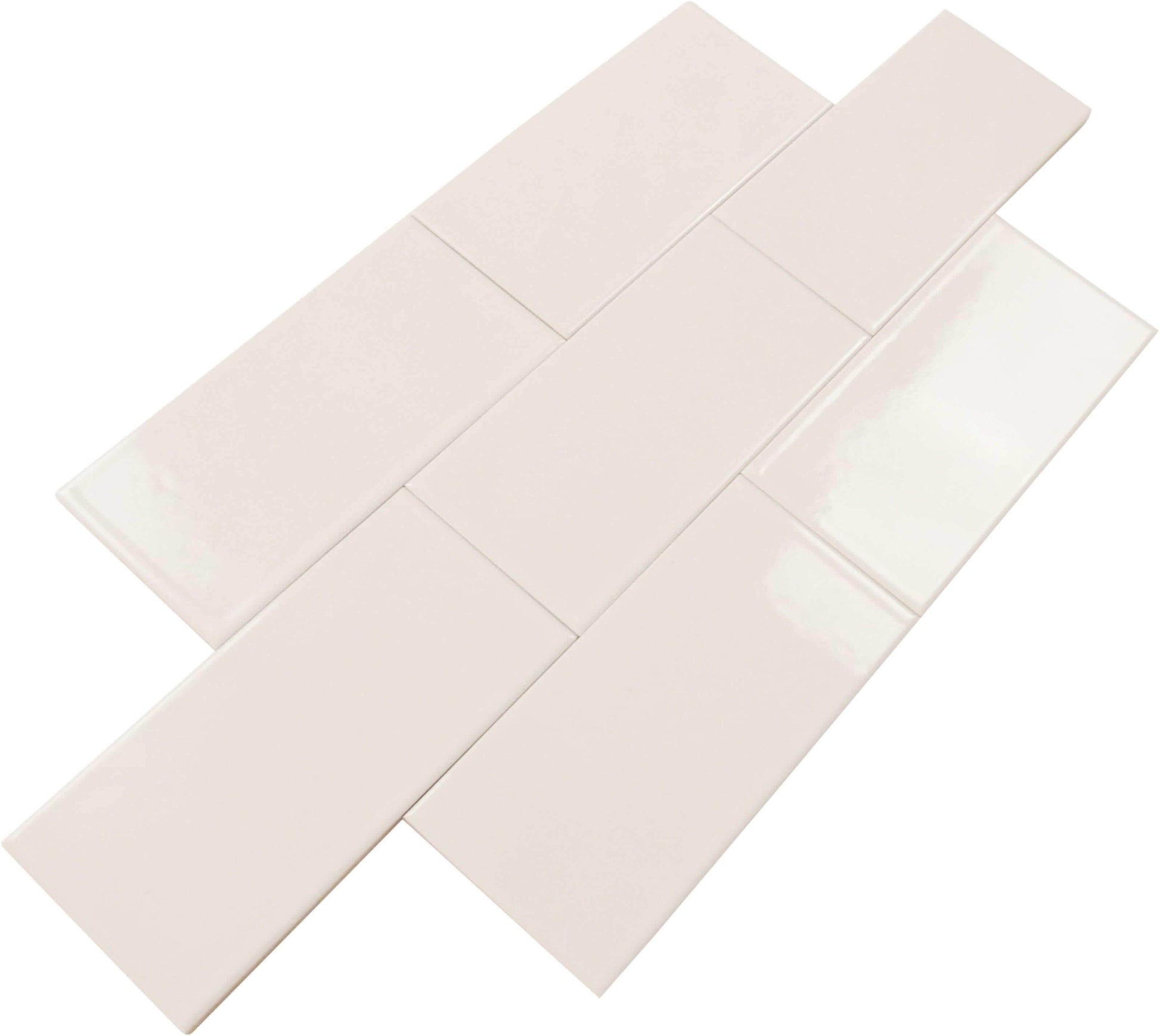 Delicate White 3" x 6" Glossy Porcelain Subway Tile Regency