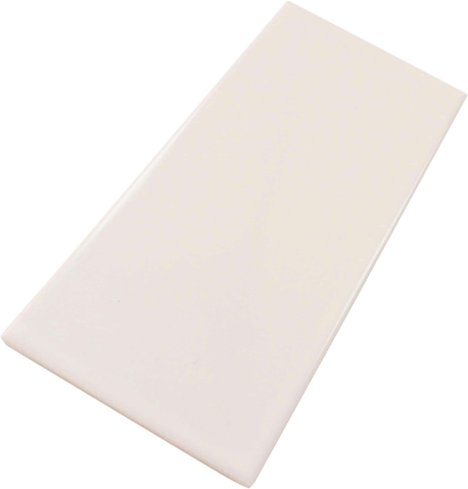 Delicate White 3" x 6" Glossy Porcelain Subway Tile Regency