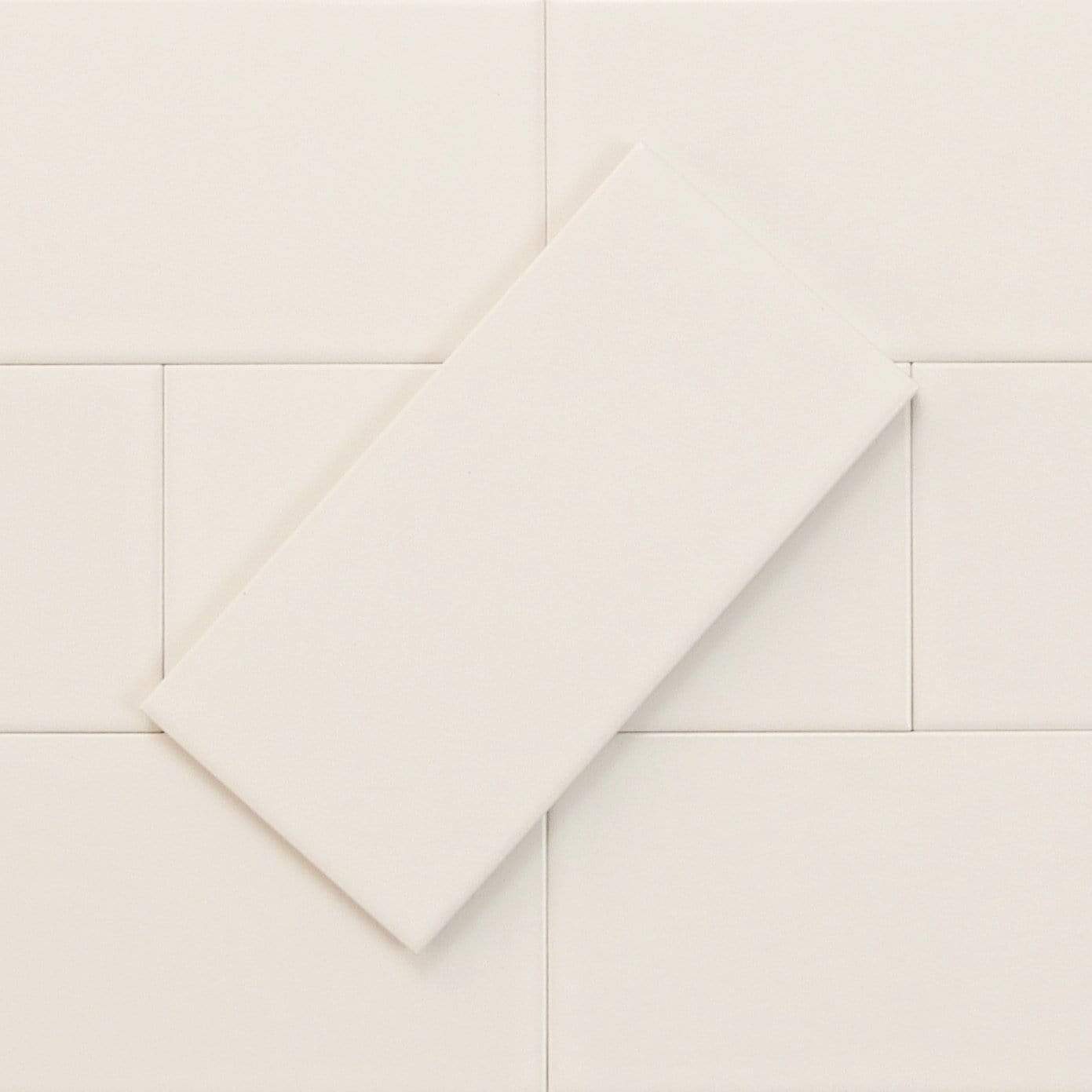 Delicate White 3" x 6" Matte Porcelain Subway Tile Regency