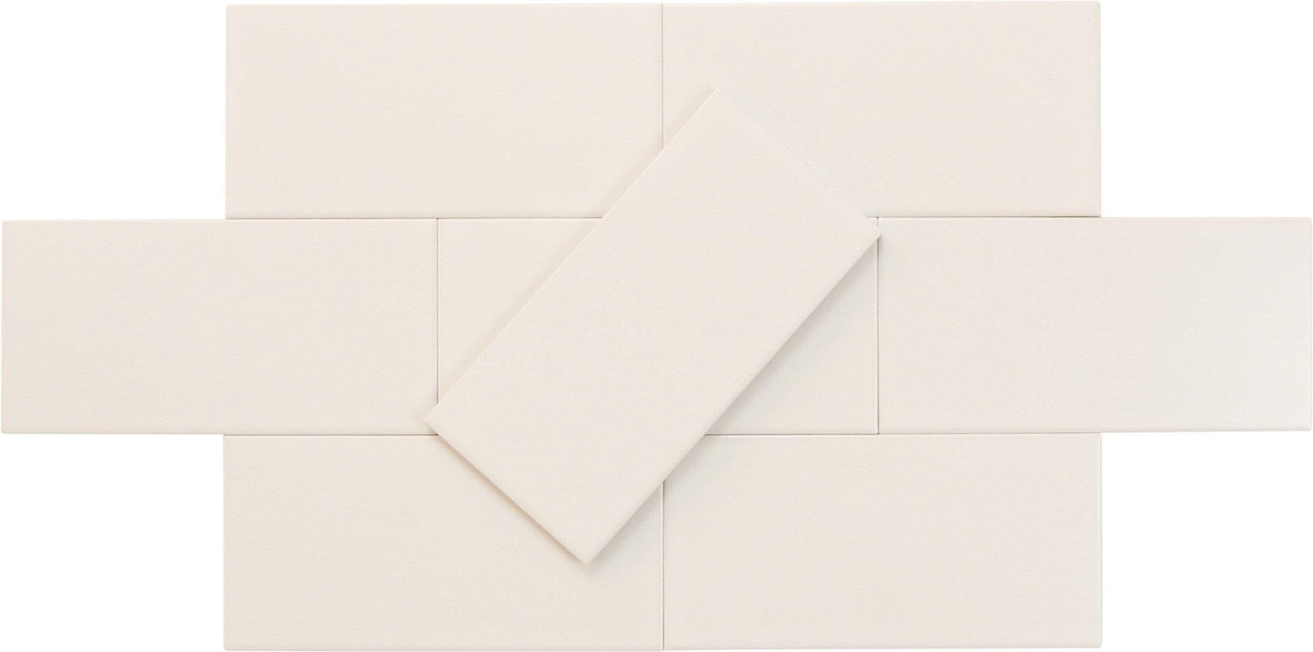 Delicate White 3" x 6" Matte Porcelain Subway Tile Regency