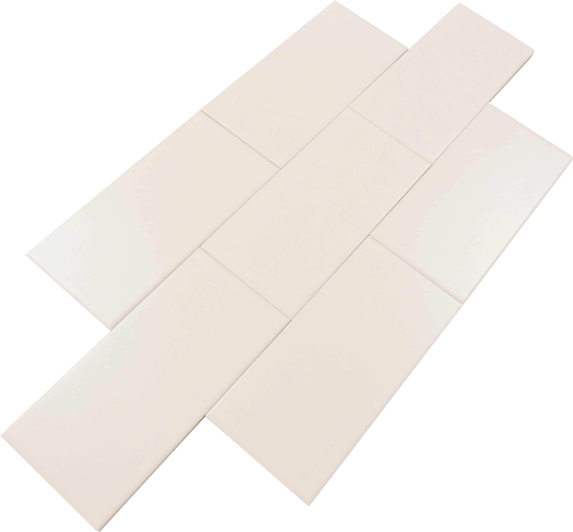 Delicate White 3" x 6" Matte Porcelain Subway Tile Regency