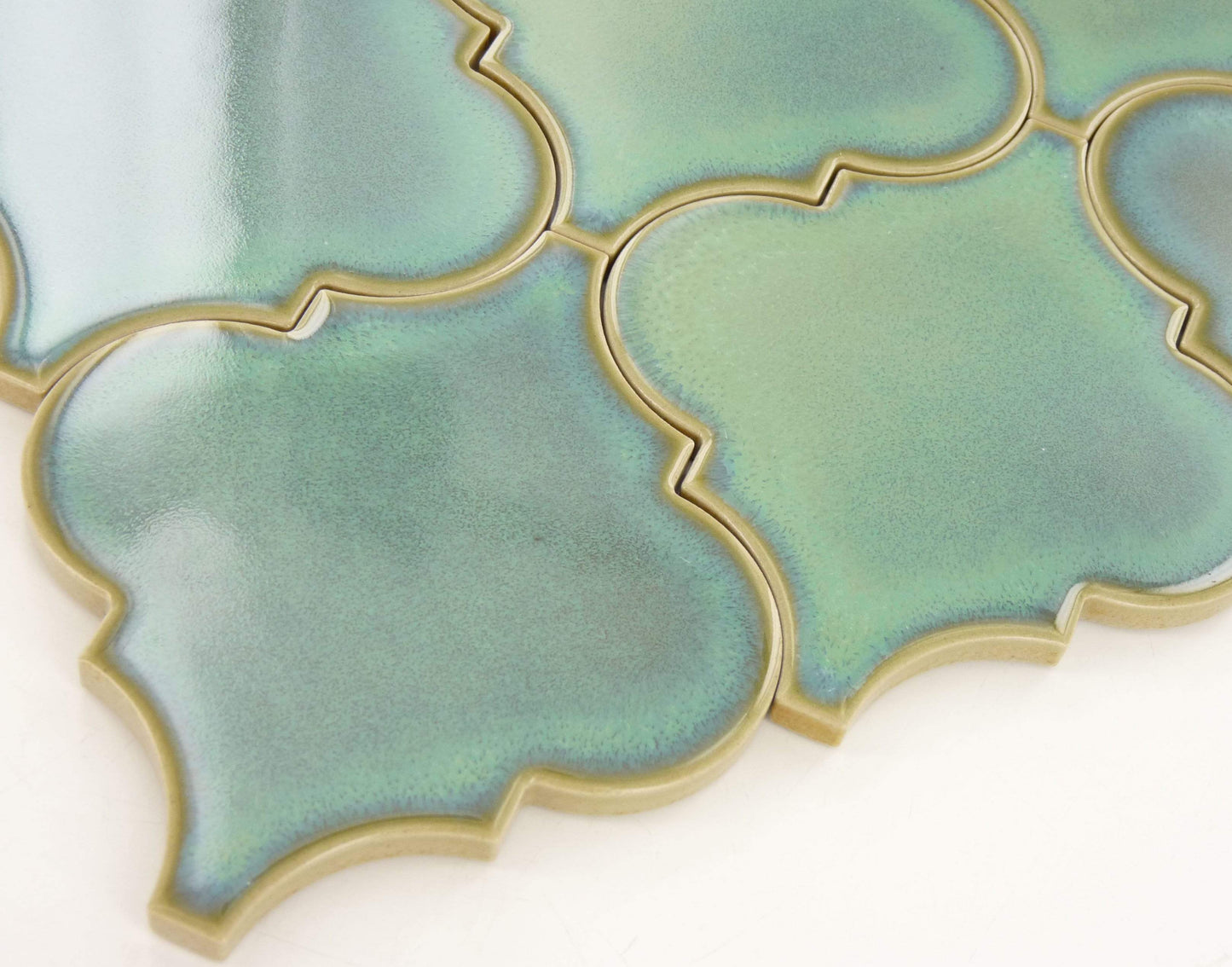 Shore Arabesque Green Glossy Porcelain Tile Regency