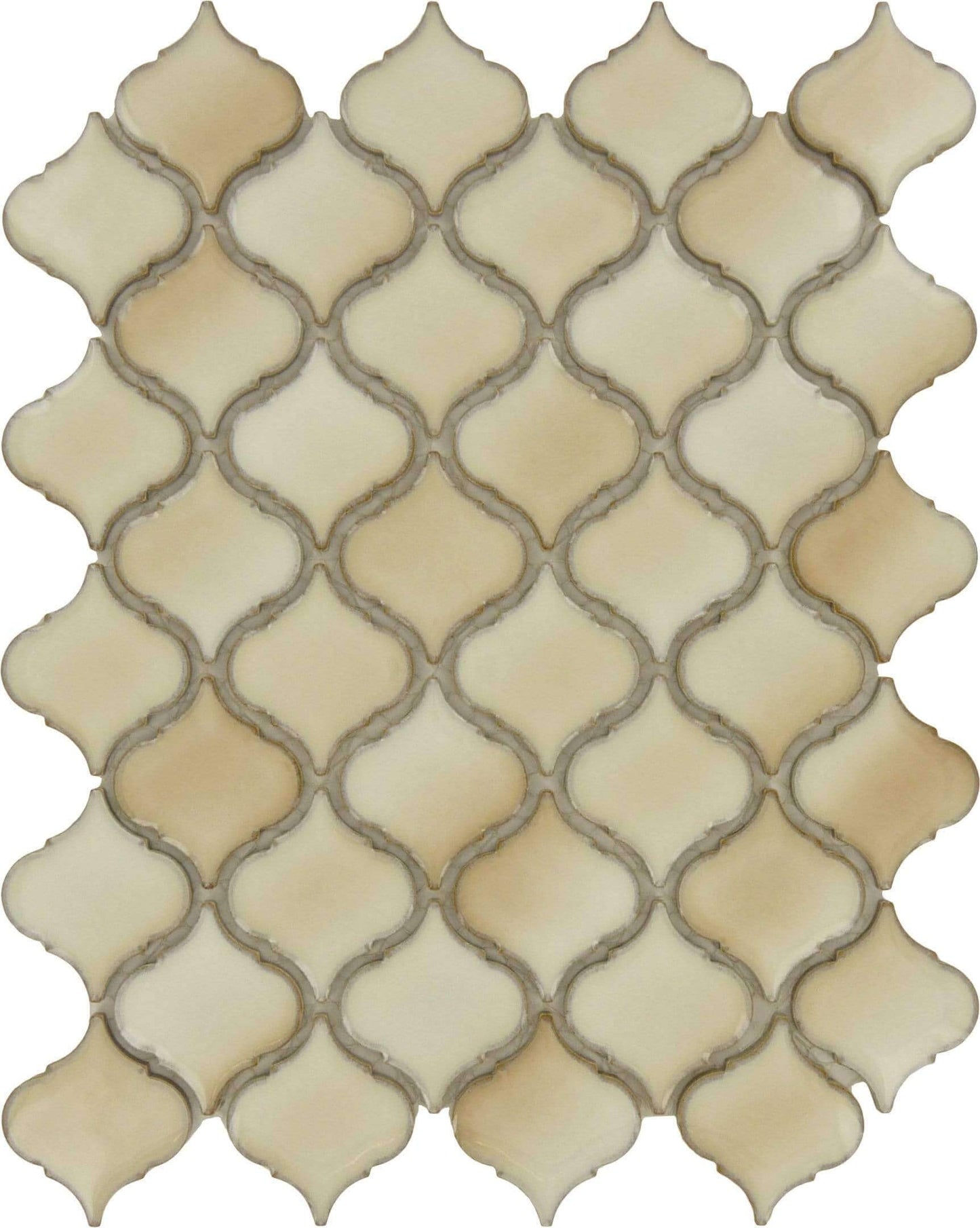 Cafe Latte Arabesque Cream Glossy Porcelain Tile Regency