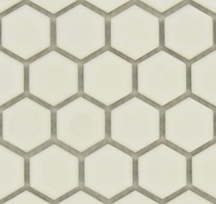 Ice White Hexagon Glossy Porcelain Tile Regency