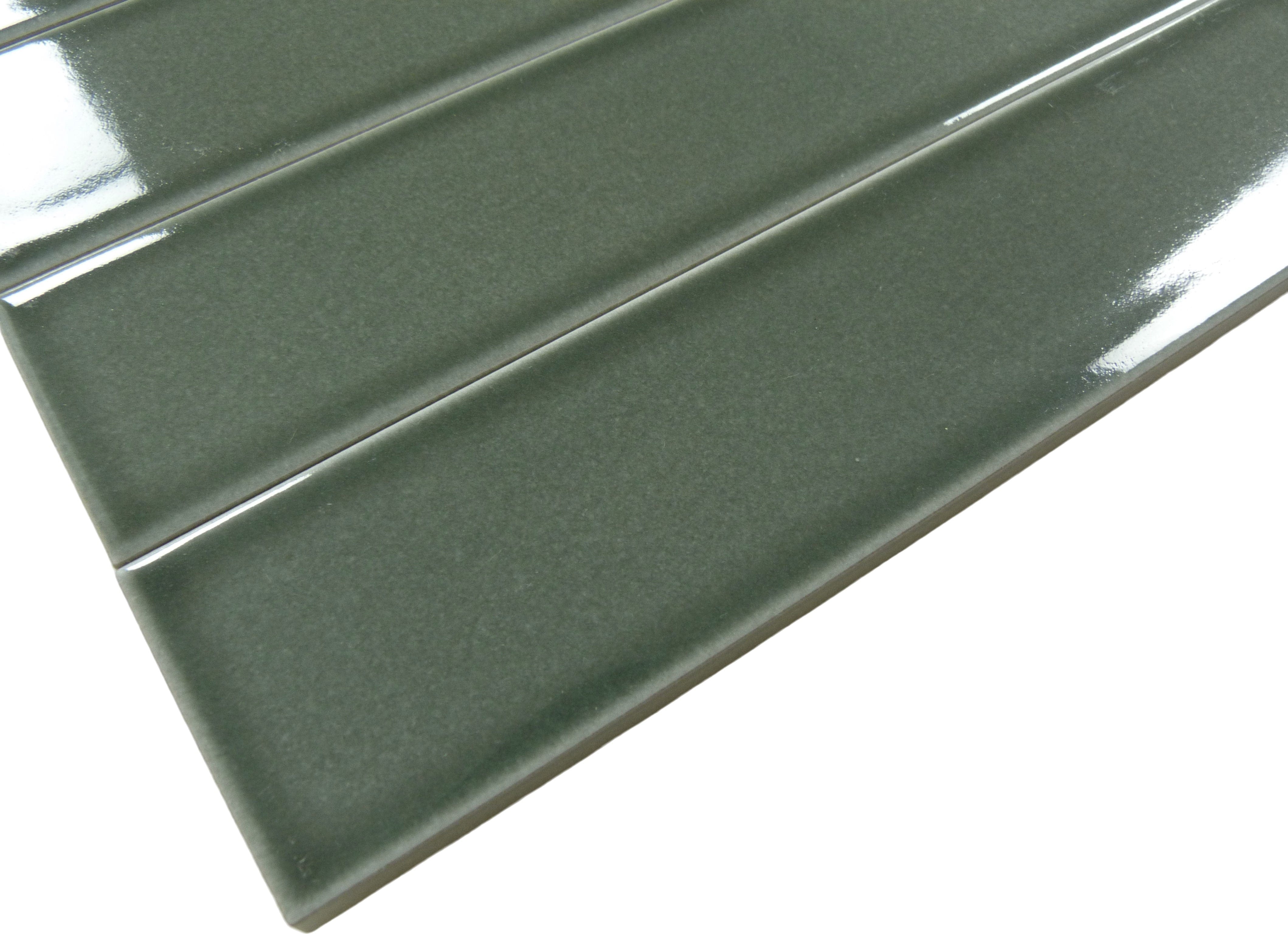 Illusion Cascade Green 2x8 Glossy Porcelain Tile Regency