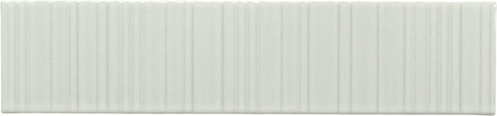 Illusion Dover White Rippled Bar 2x8 Glossy Porcelain Tile Regency