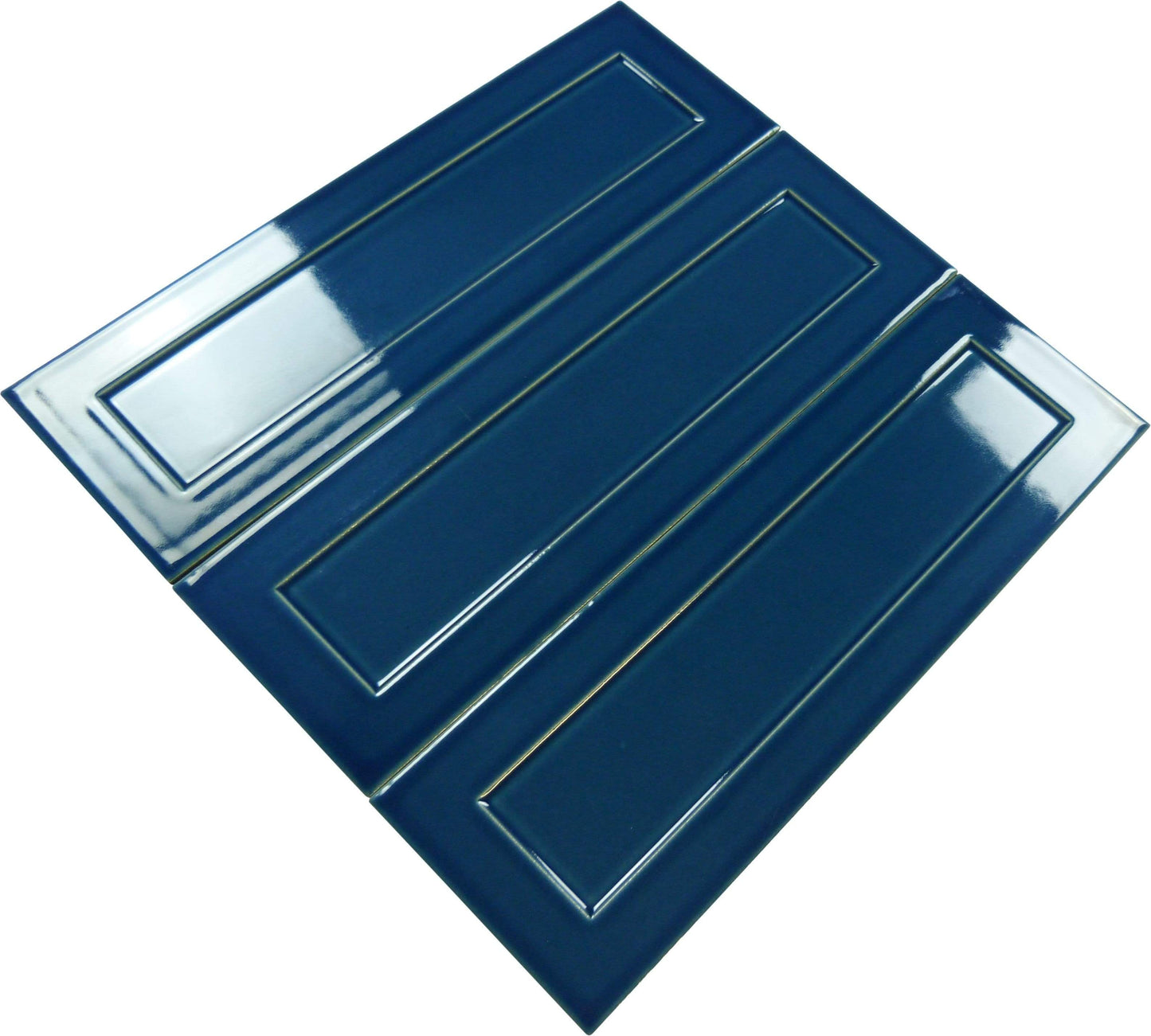 Sapphire Blue 4" x 12" Glossy Porcelain Subway Tile Regency