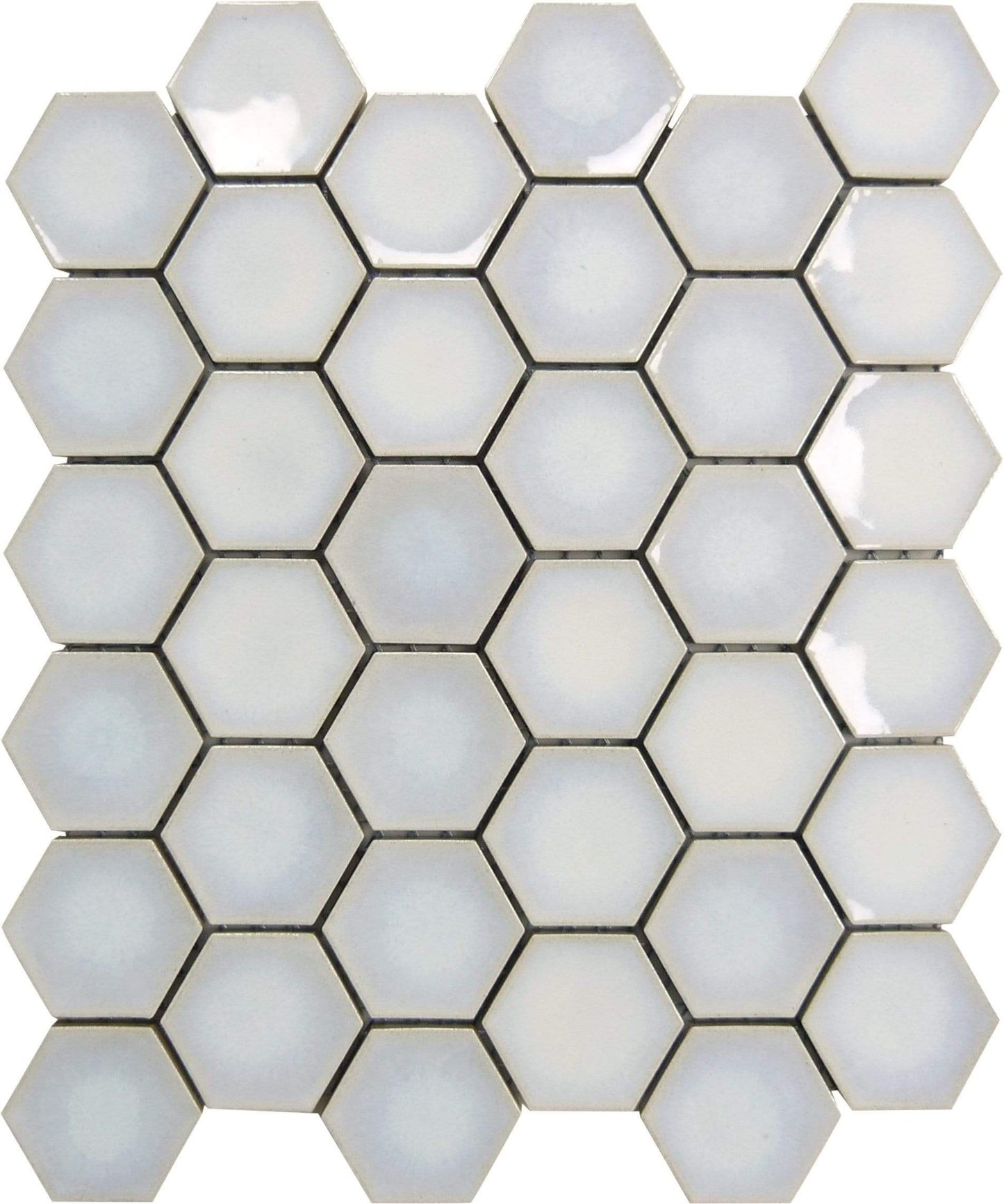 Starry White Hexagon Glossy Porcelain Tile Regency