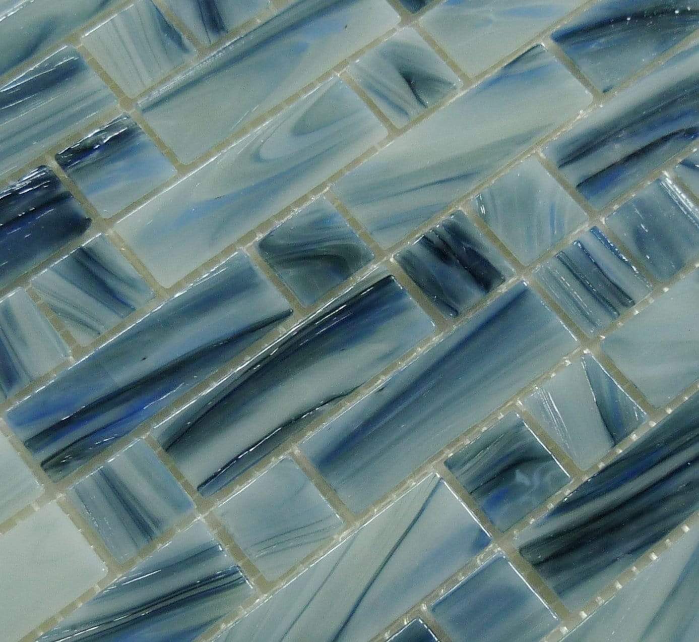 Biscay Random Brick Glossy Glass Pool Tile Royal Tile & Stone