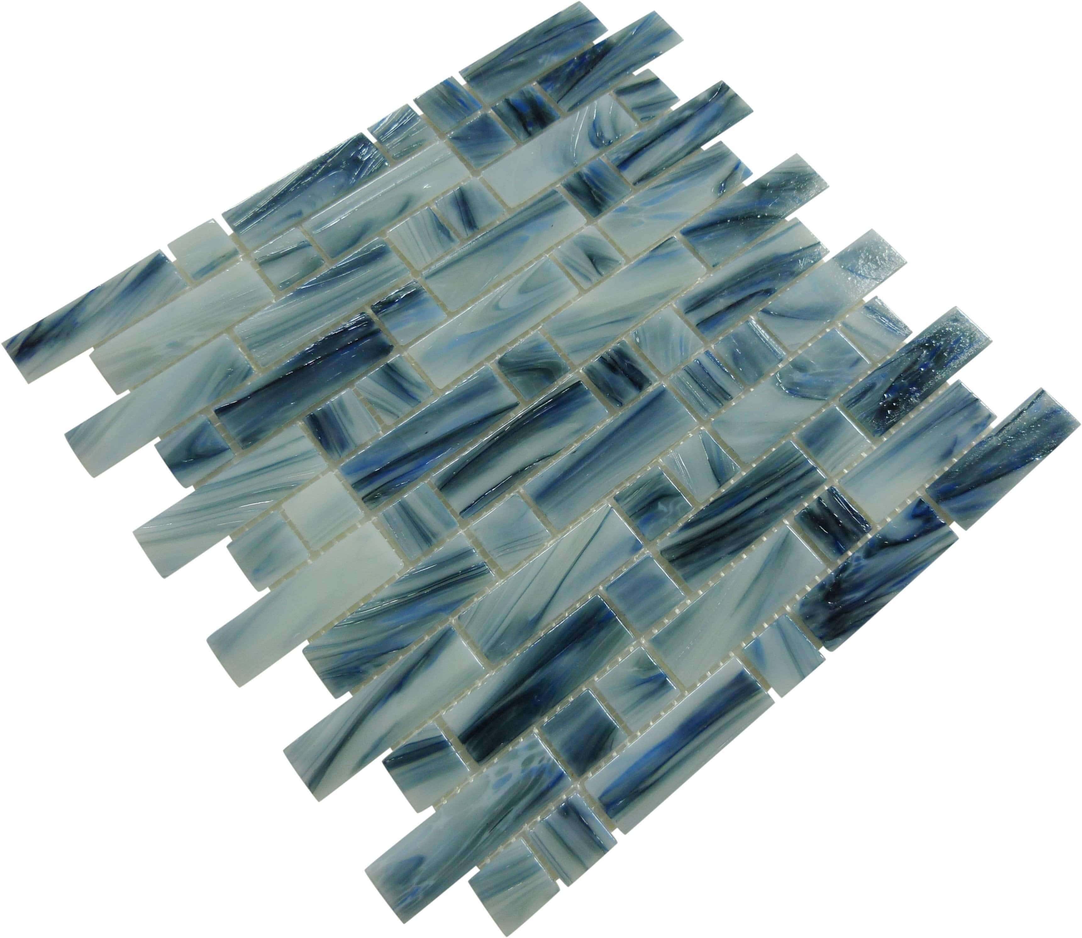 Biscay Random Brick Glossy Glass Pool Tile Royal Tile & Stone