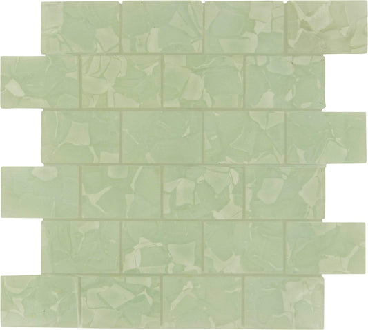 Lillies Green 2" x 3" Glossy Glass Pool Tile Royal Tile & Stone