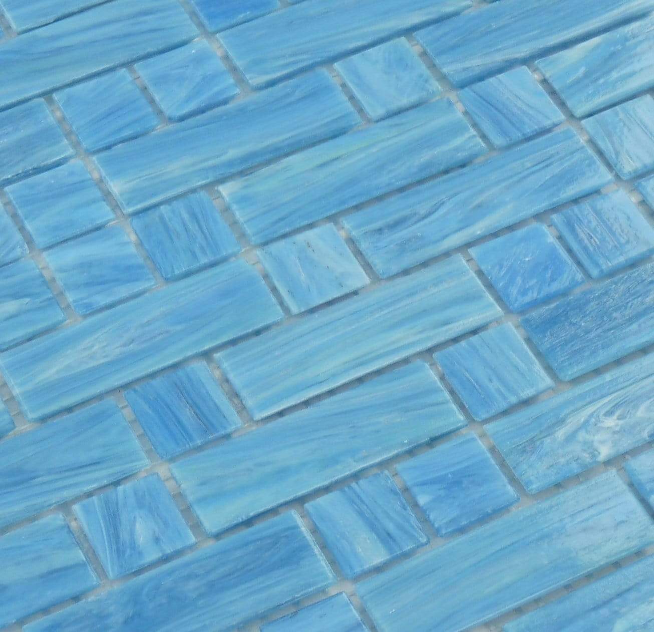 Ionian Random Brick Glossy Glass Pool Tile Royal Tile & Stone