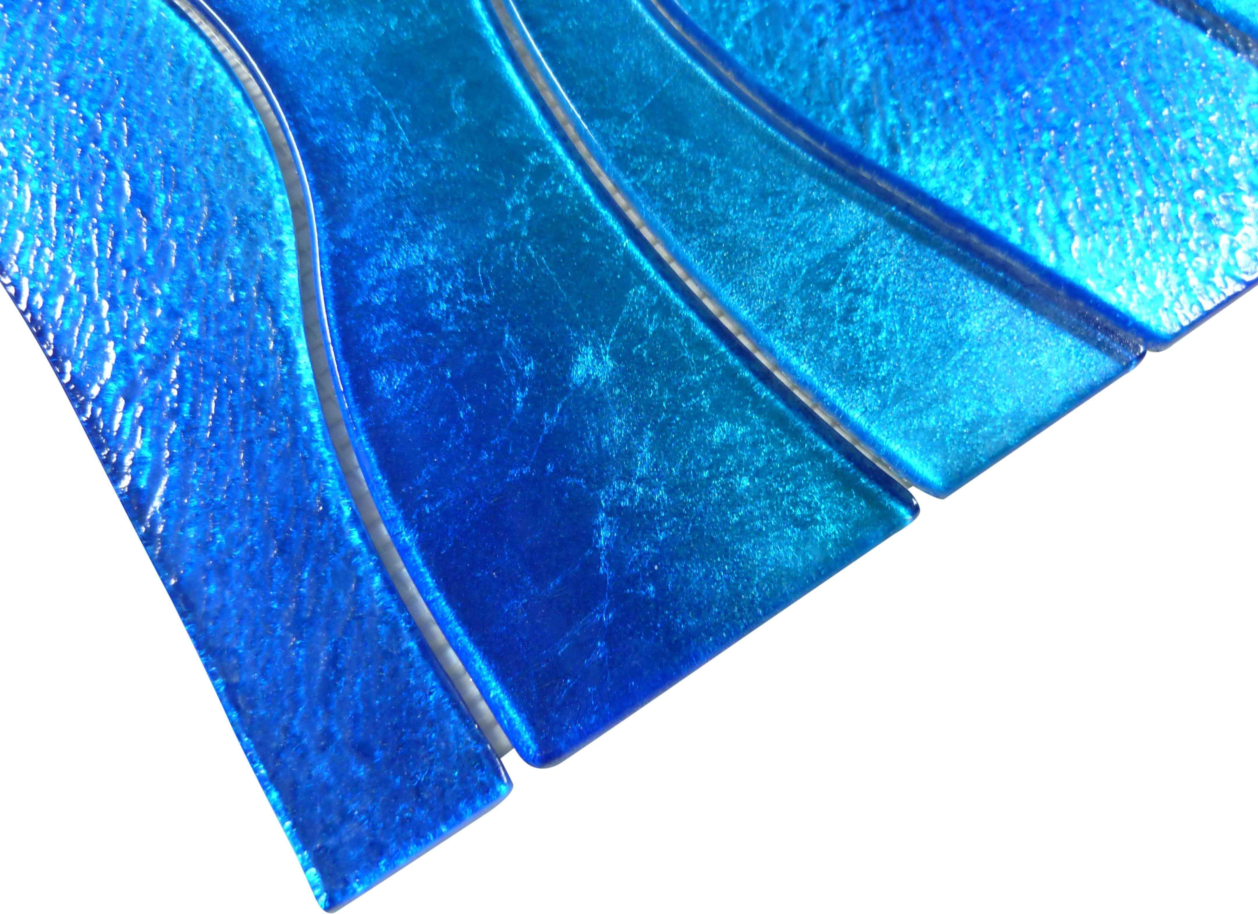 Ocean Water Waves Blue Glossy Glass Tile Royal Tile & Stone