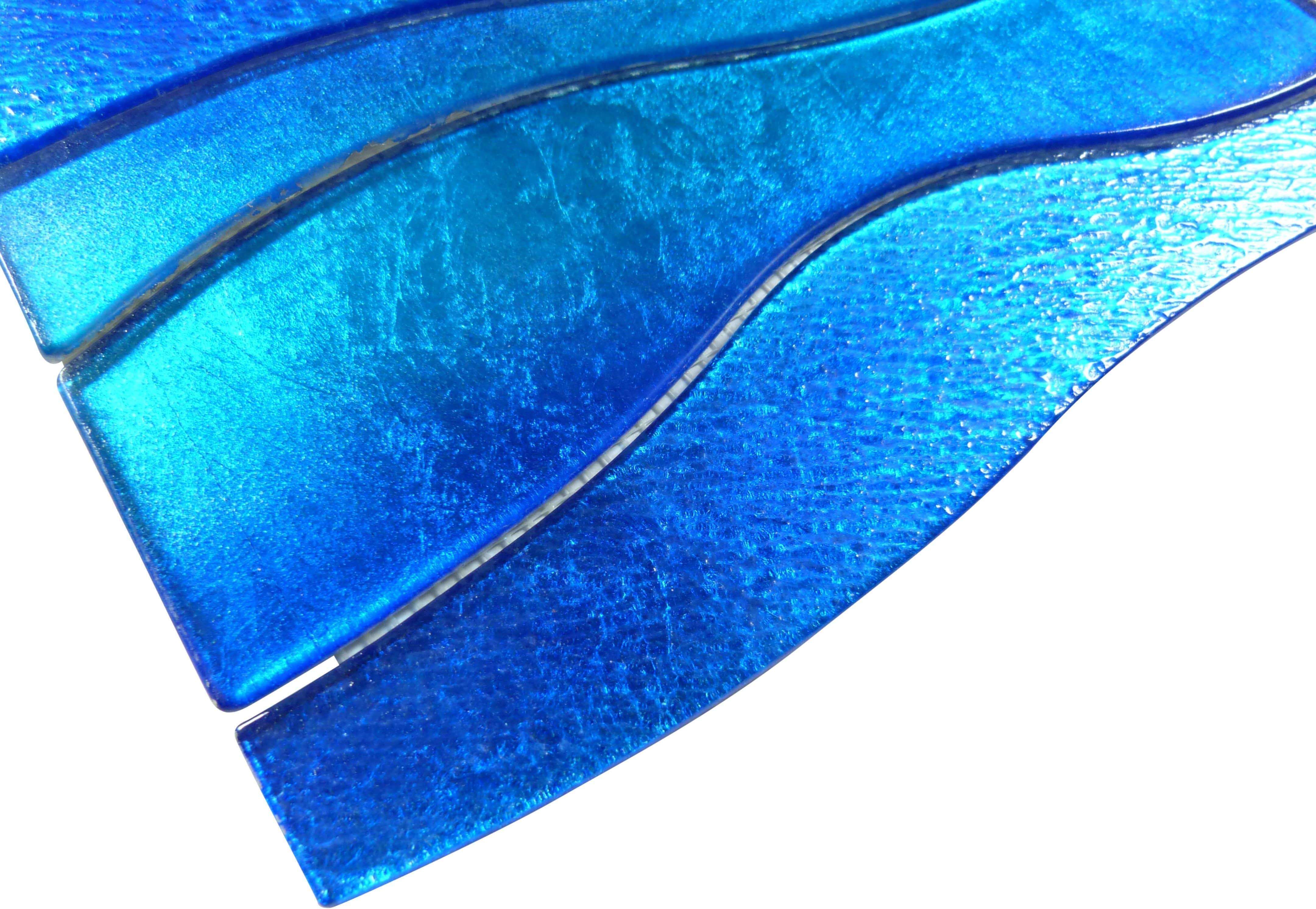 Ocean Water Waves Blue Glossy Glass Tile Royal Tile & Stone