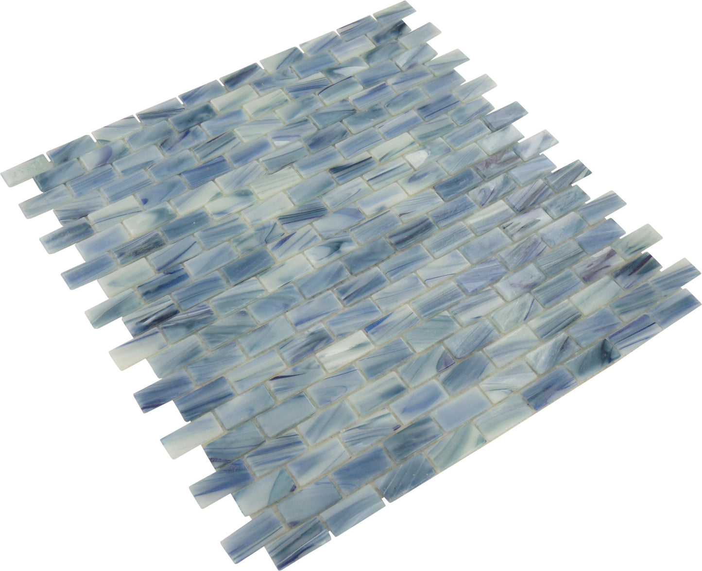 Azzurite Blue 1/2" x 1" Glossy Glass Pool Tile Royal Tile & Stone