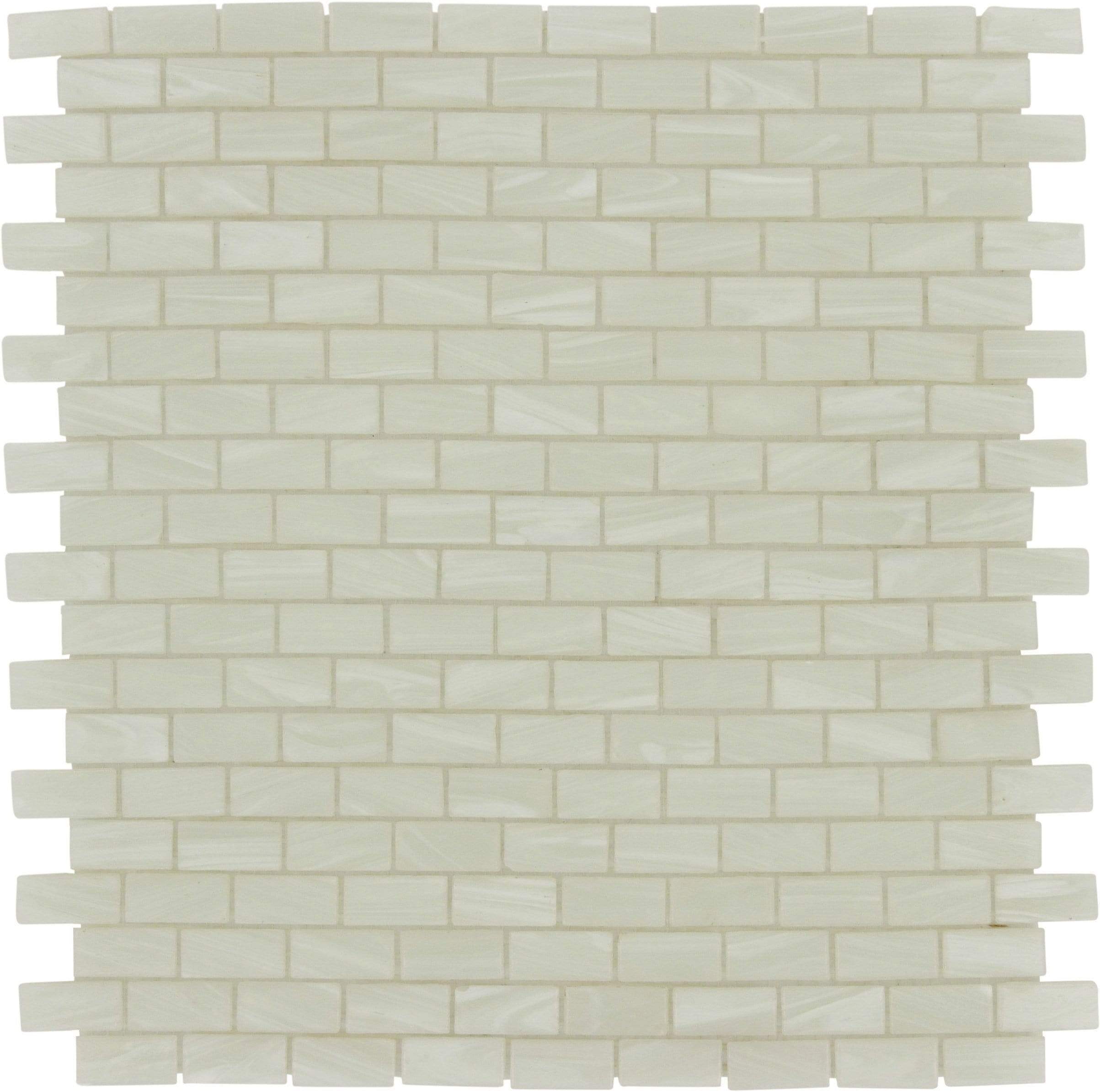 Pearl White 1/2" x 1" Glossy Glass Pool Tile Royal Tile & Stone