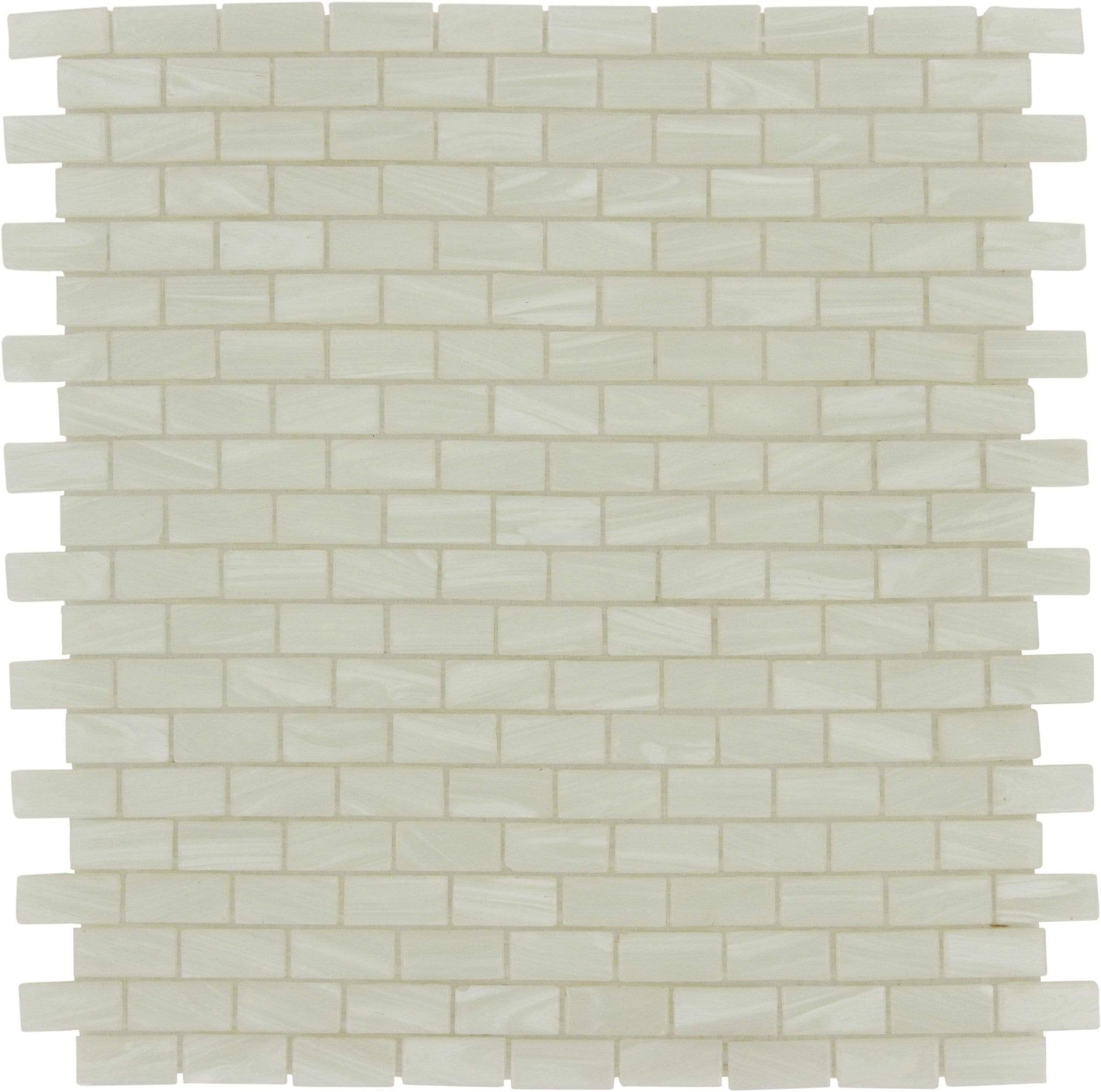 Pearl White 1/2" x 1" Glossy Glass Pool Tile Royal Tile & Stone