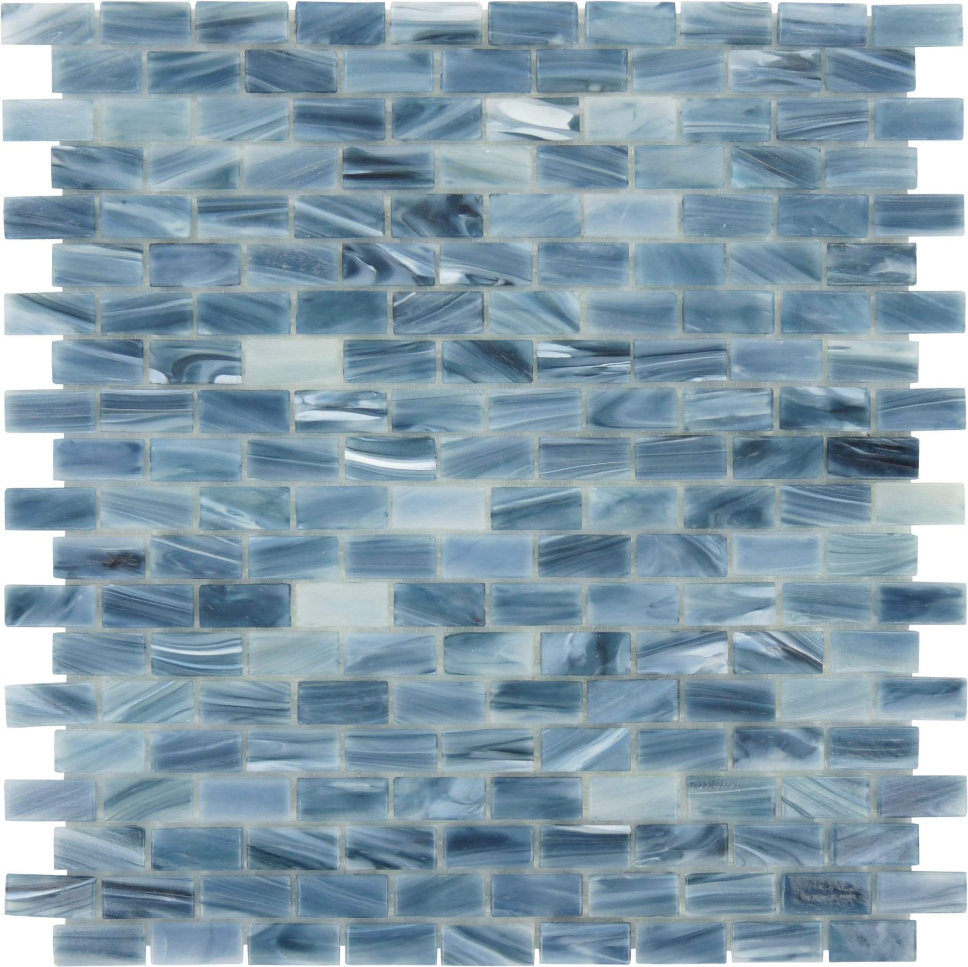 Sapphire Blue 1/2" x 1" Glossy Glass Pool Tile Royal Tile & Stone