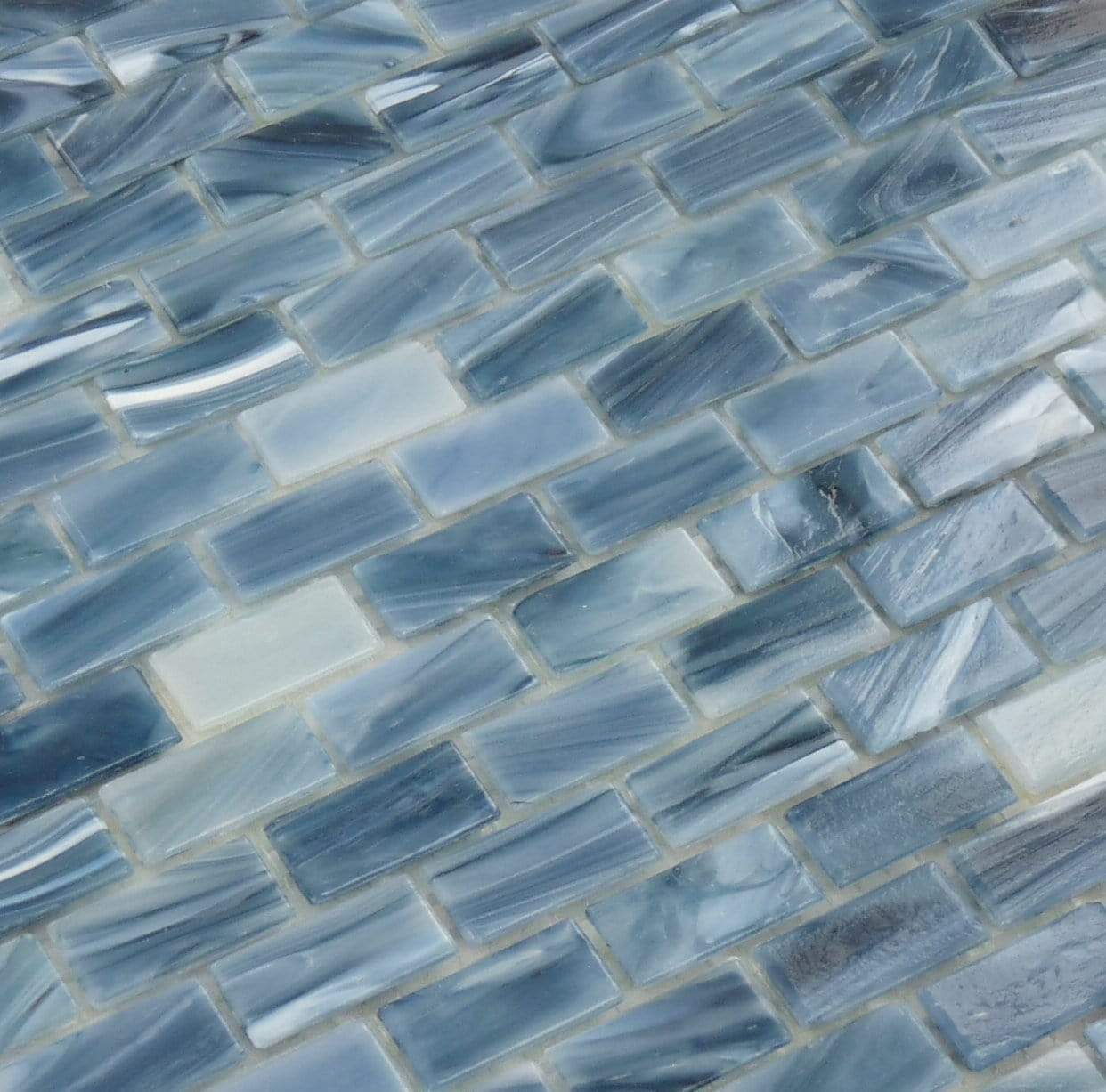 Sapphire Blue 1/2" x 1" Glossy Glass Pool Tile Royal Tile & Stone