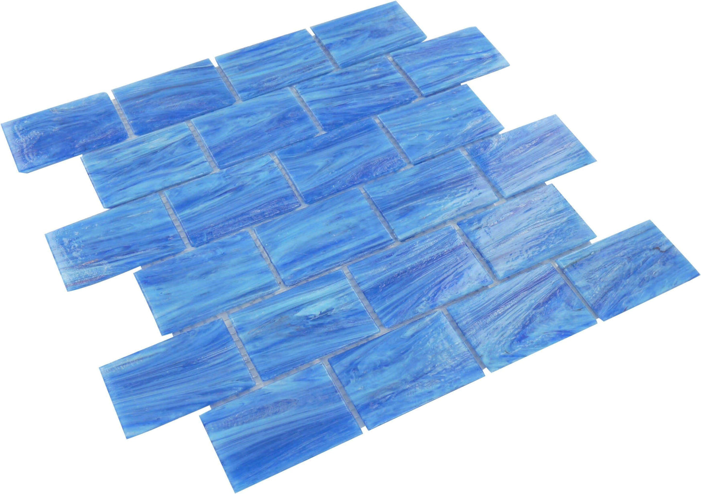 Labrador Blue 2" x 3" Glossy Glass Subway Pool Tile Royal Tile & Stone