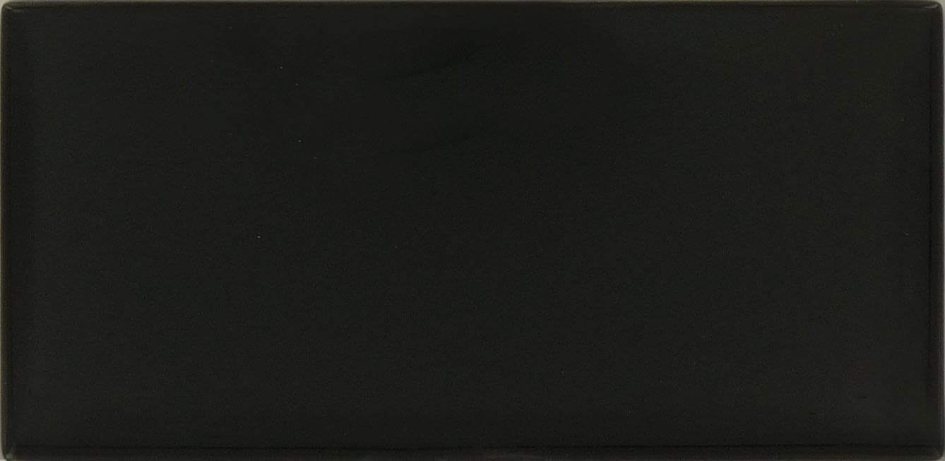 Jet Black 3" x 6" Glossy Glass Subway Tile Tuscan Glass