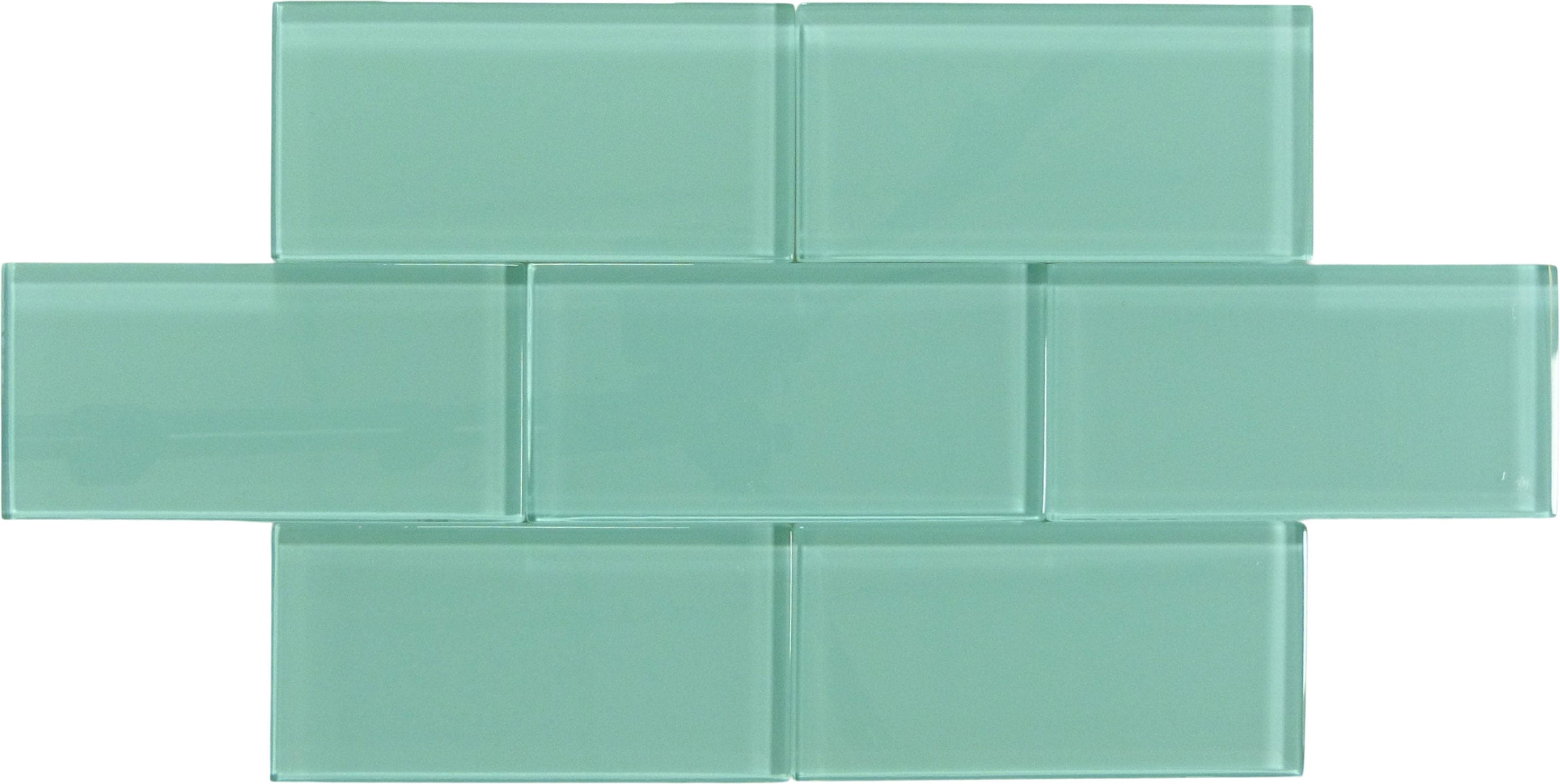 Sea Blue 3" x 6" Glossy Glass Subway Tile Tuscan Glass