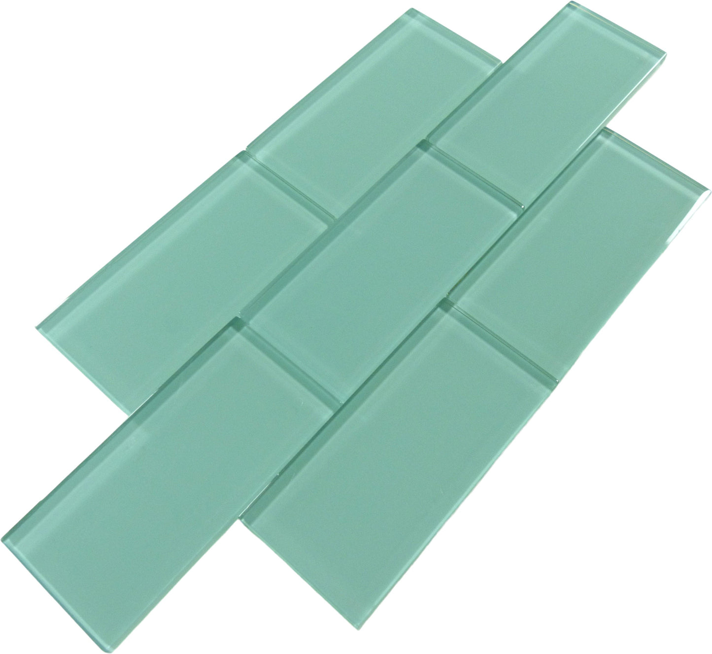 Sea Blue 3" x 6" Glossy Glass Subway Tile Tuscan Glass