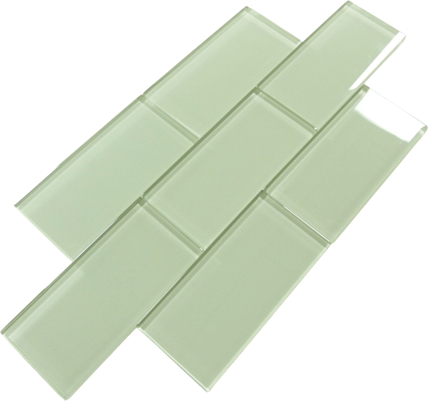 Mist Green 3x6 Glossy Glass Subway Tile Tuscan Glass
