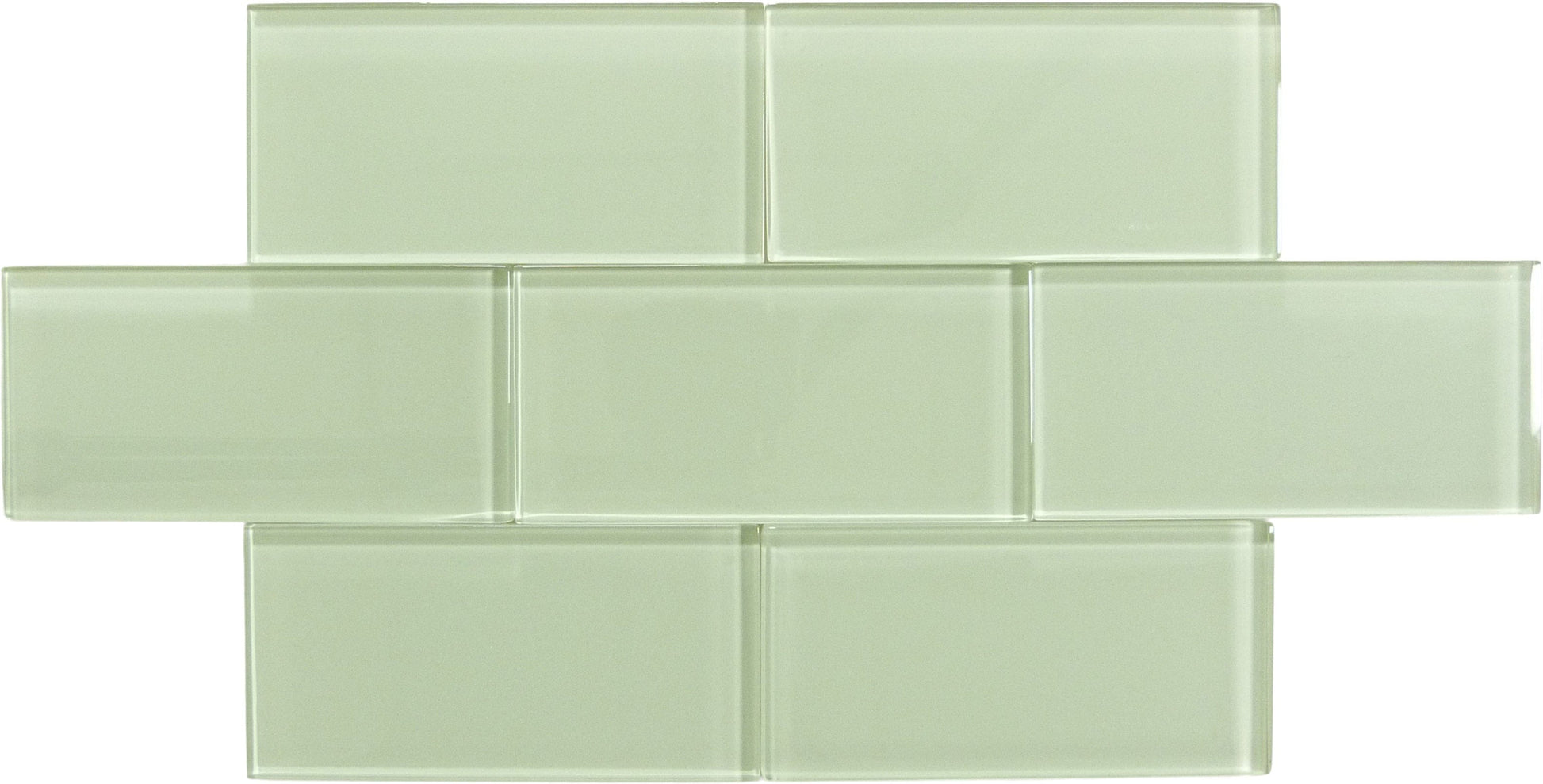 Mist Green 3x6 Glossy Glass Subway Tile Tuscan Glass