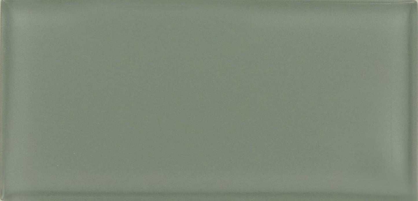 Ashen Grey 3" x 6" Glossy Glass Subway Tile Tuscan Glass