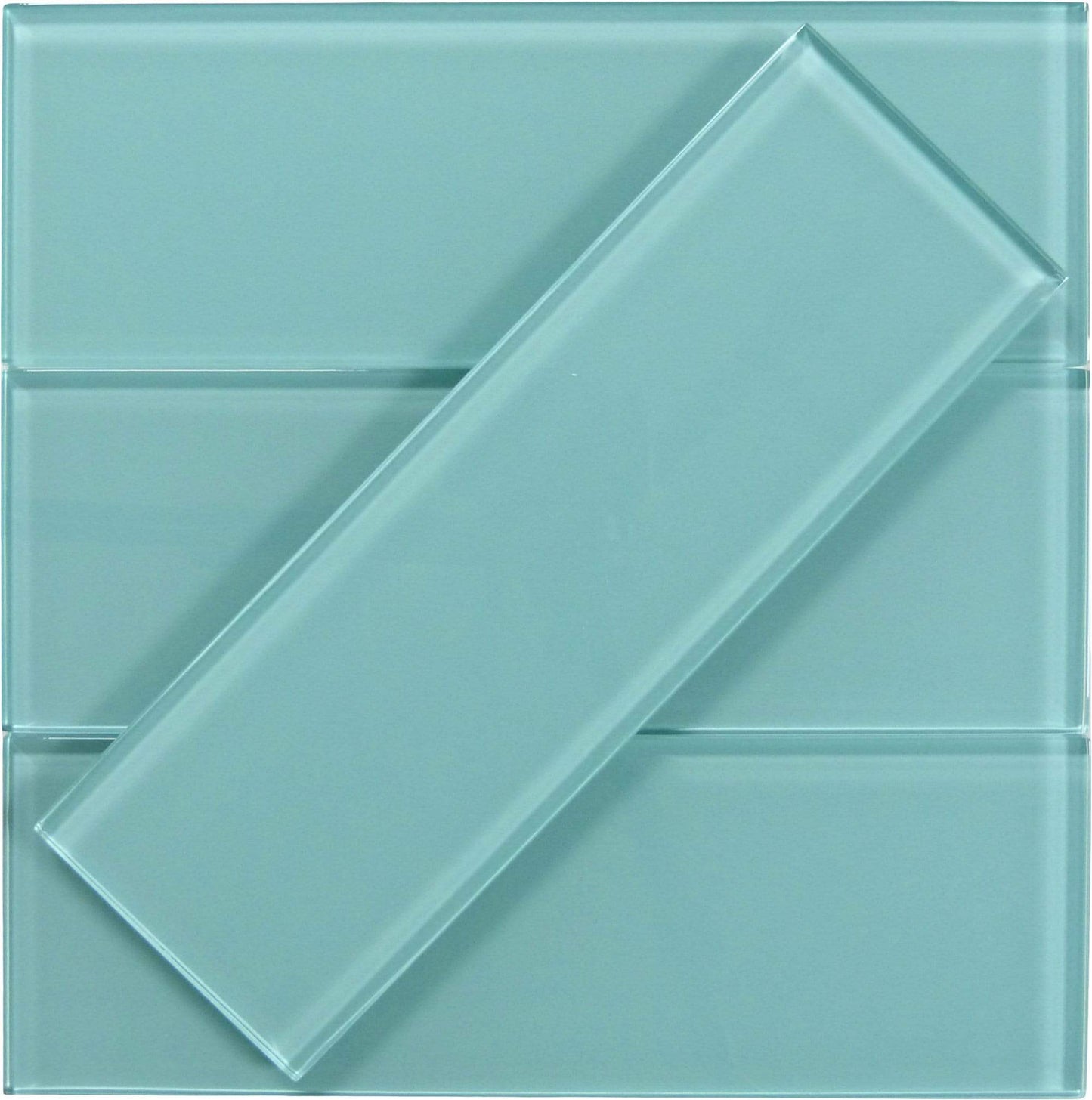 Sea Blue 4" x 12" Glossy Glass Subway Tile Tuscan Glass