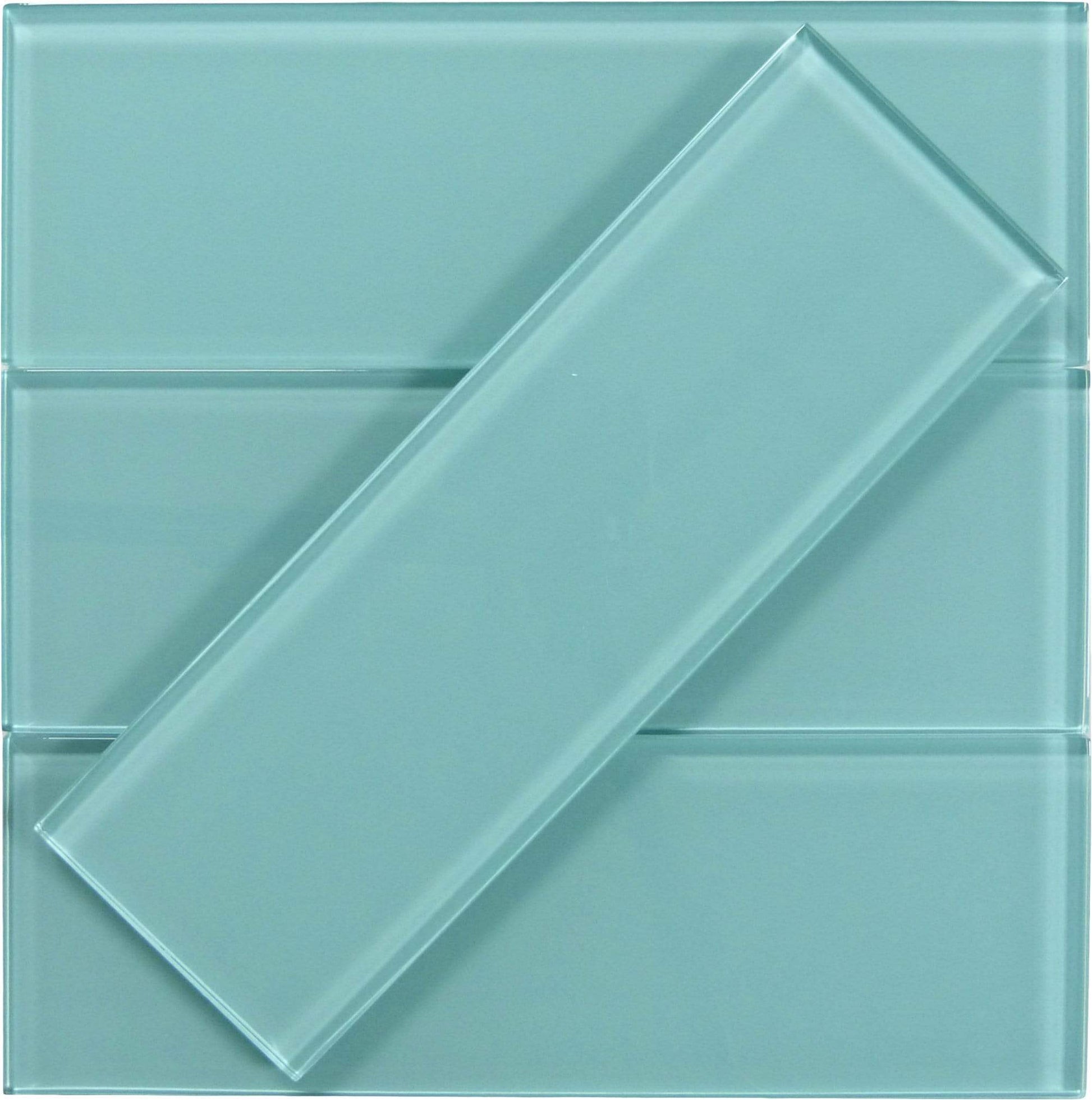 Sea Blue 4" x 12" Glossy Glass Subway Tile Tuscan Glass