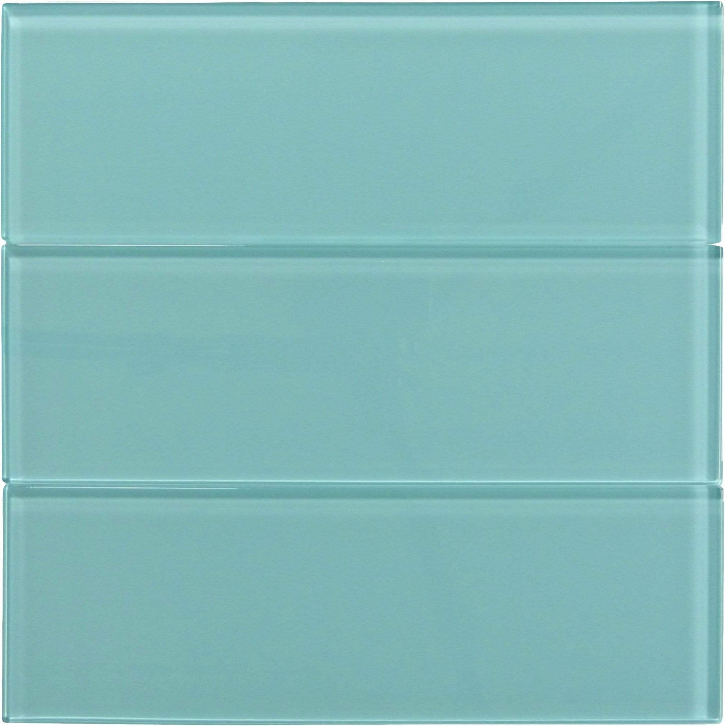 Sea Blue 4" x 12" Glossy Glass Subway Tile Tuscan Glass