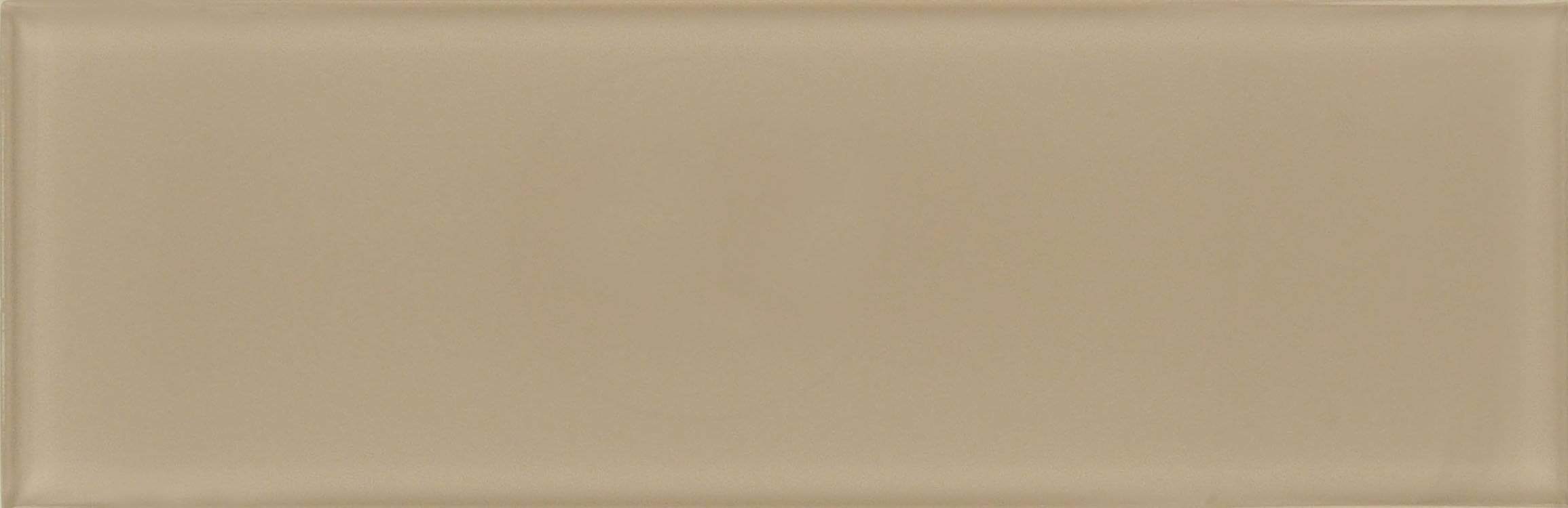 Mushroom 4" x 12" Beige Glossy Glass Subway Tile Tuscan Glass