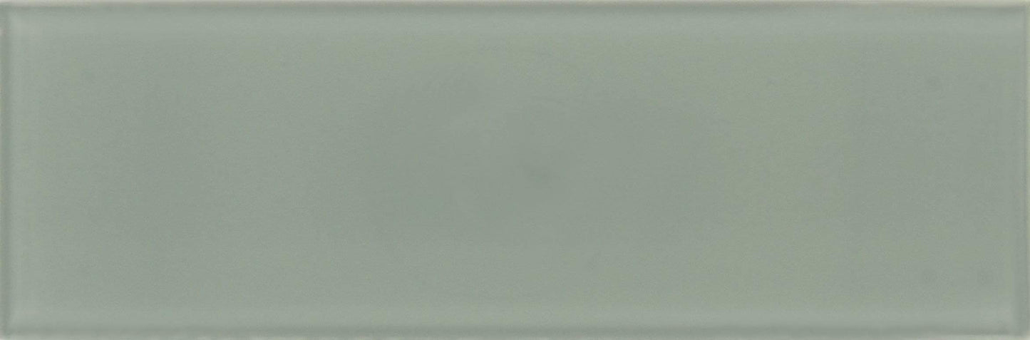 Ashen Grey 4'' x 12'' Glossy Glass Subway Tile Tuscan Glass