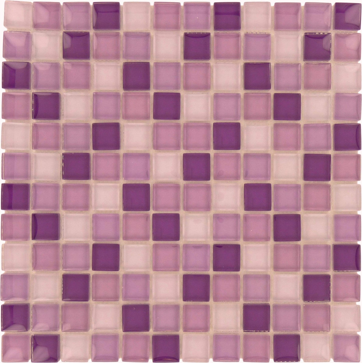 Crystile Purple Blend Square Glossy Glass Tile Tuscan Glass