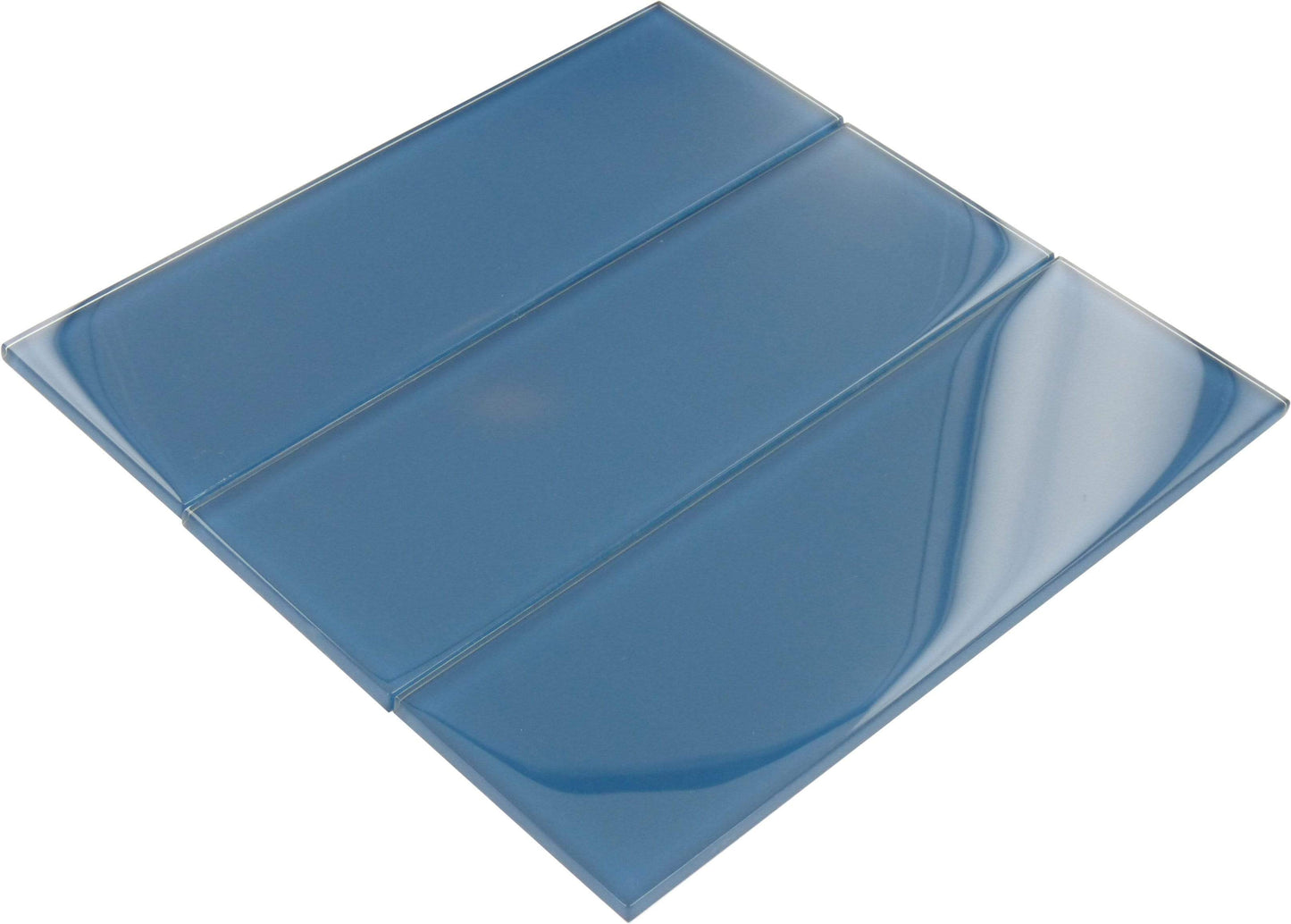 Dark Ocean Blue 4" x 12" Glossy Glass Subway Tile Tuscan Glass