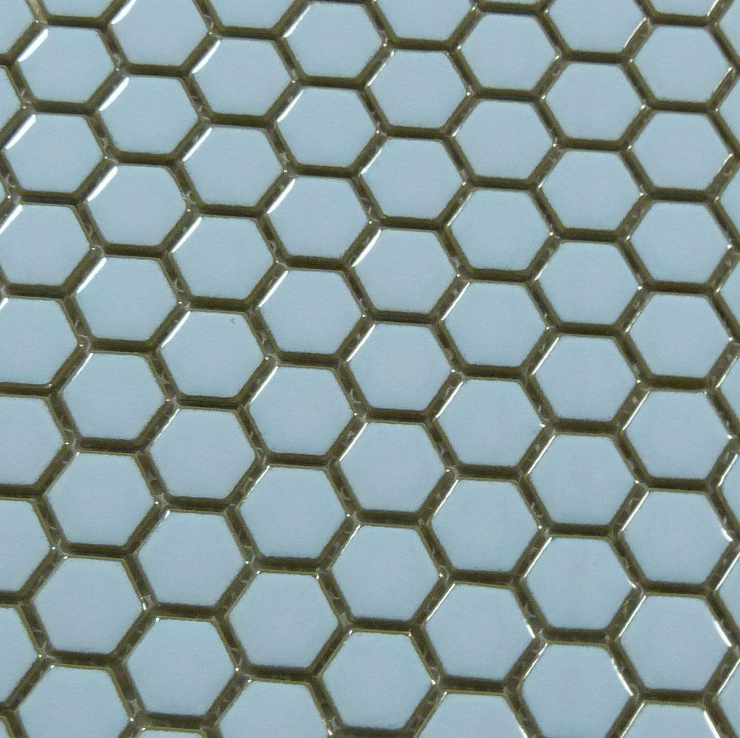 Heavenly Blue Hexagon Glossy Porcelain Tile Tuscan Glass