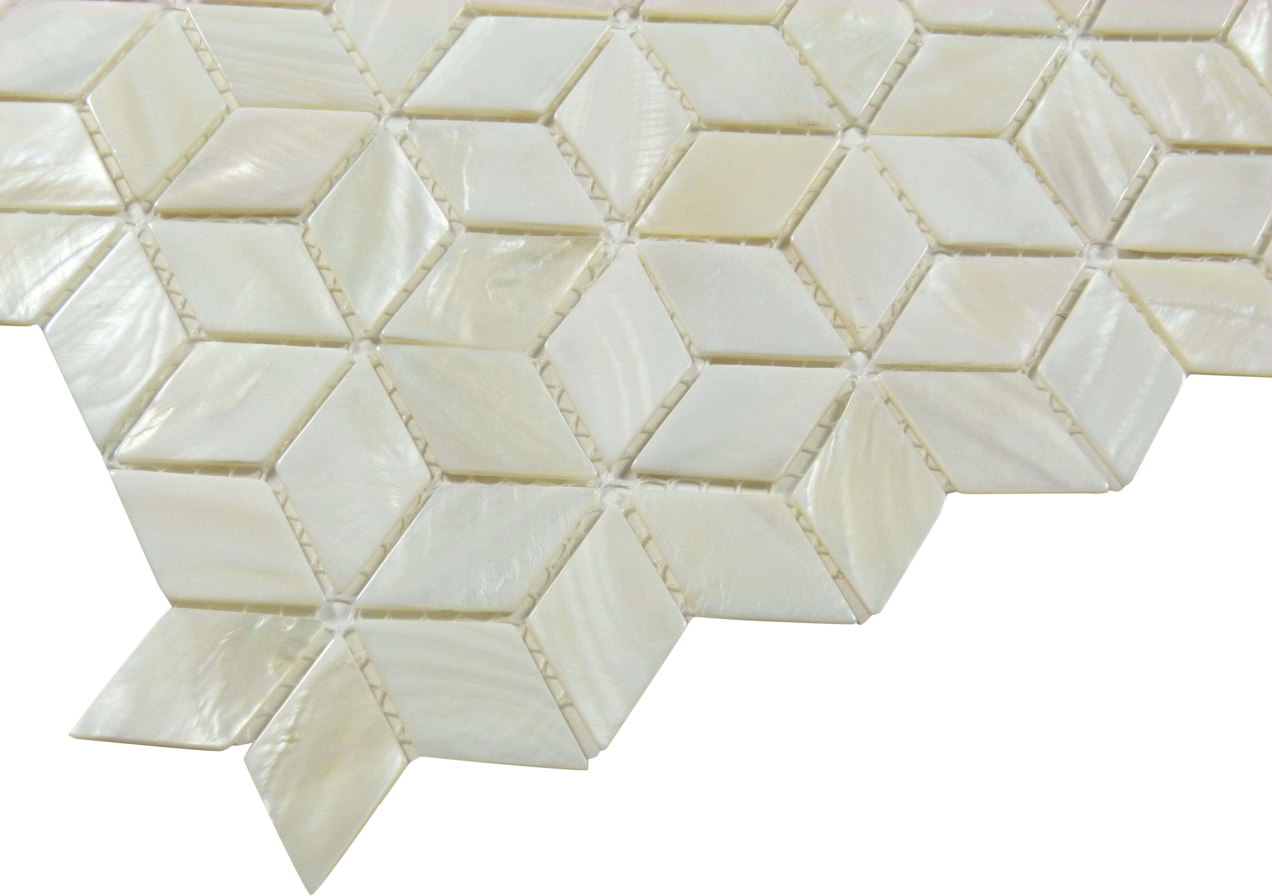 Mother Of Pearl Cube Glossy Shell Tile Tuscan Glass