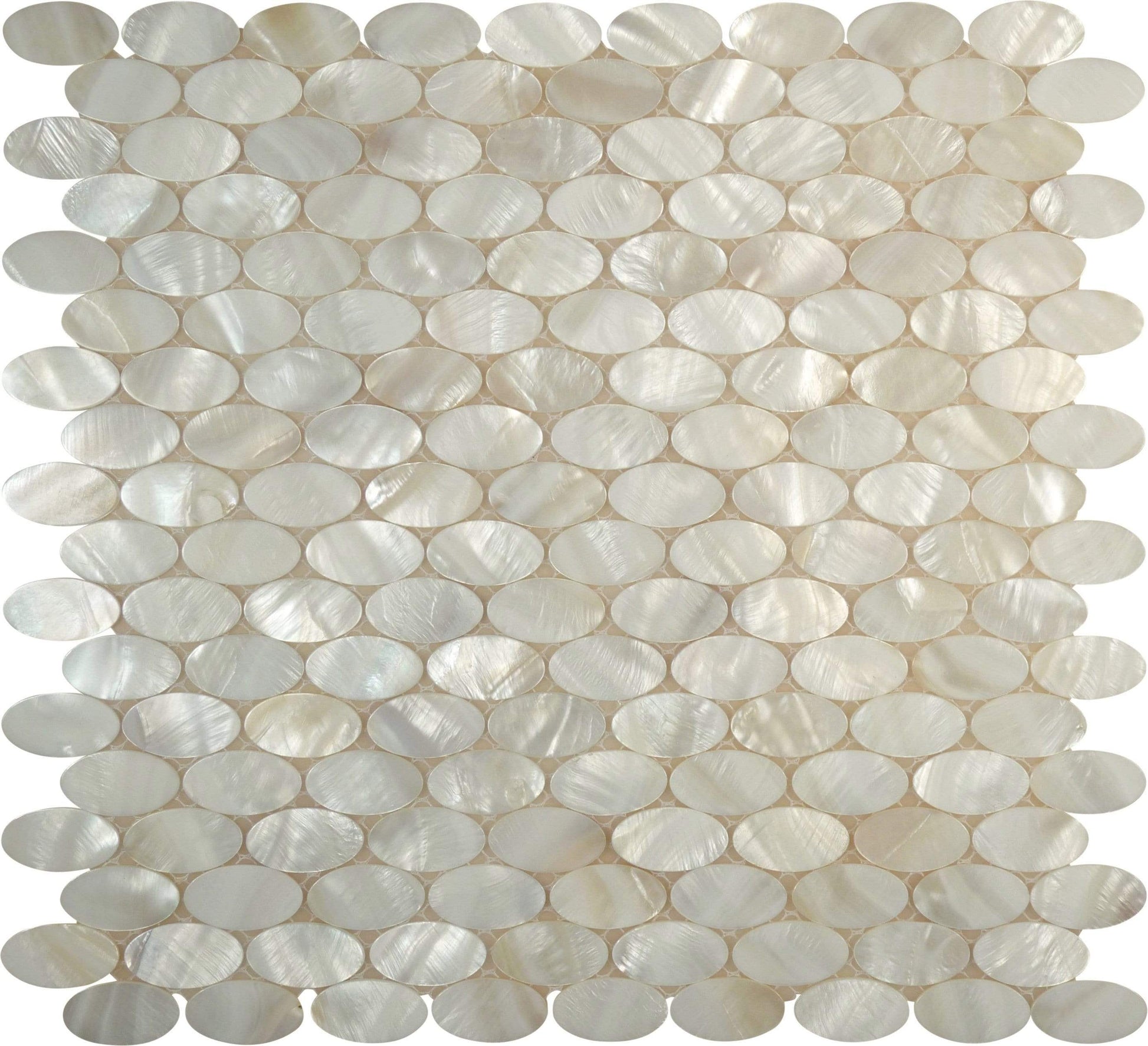 Mother Of Pearl Oval Glossy Shell Tile Tuscan Glass