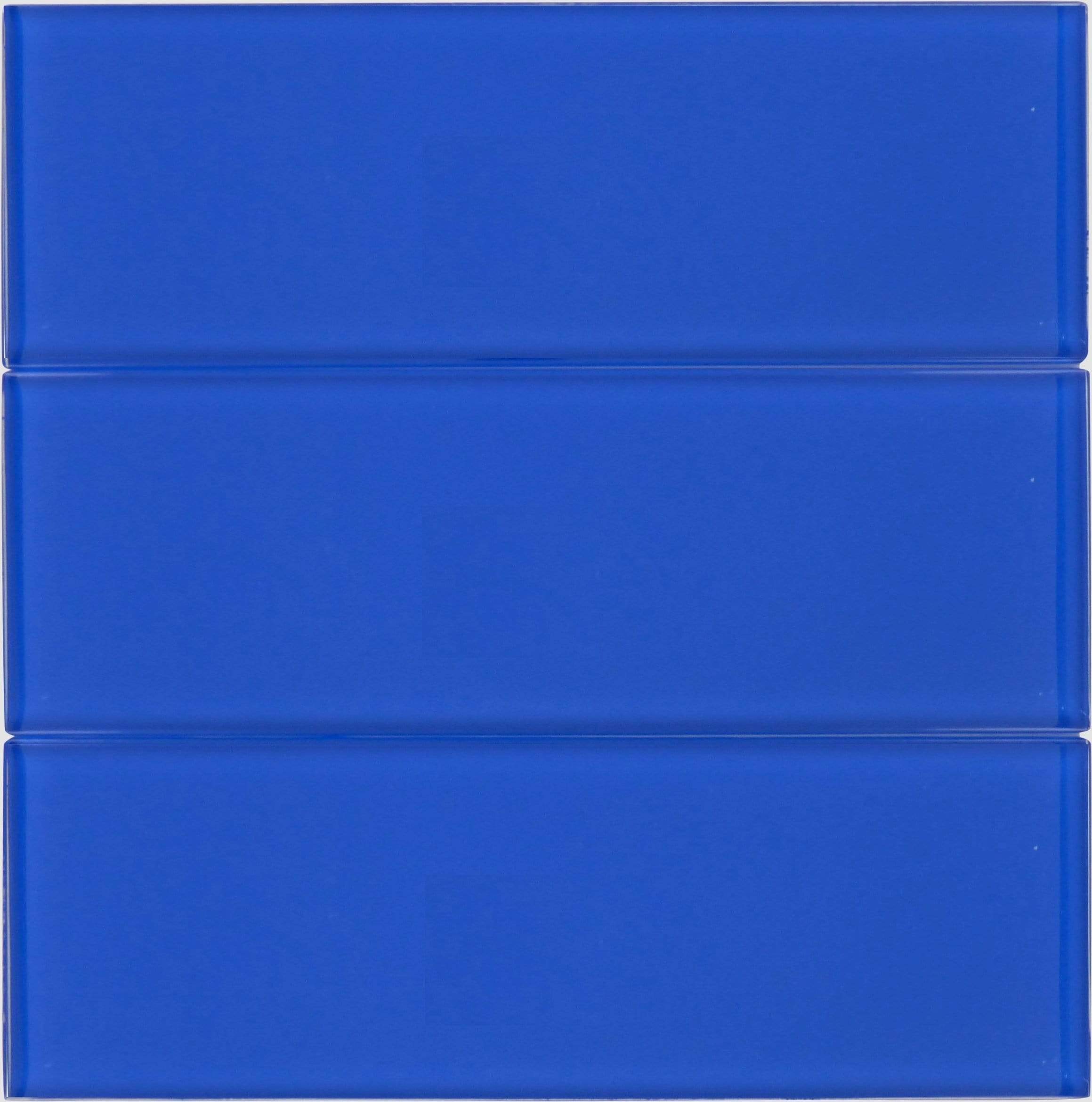 Royal Blue 4" X 12" Gloss Glass Subway Tile Tuscan Glass