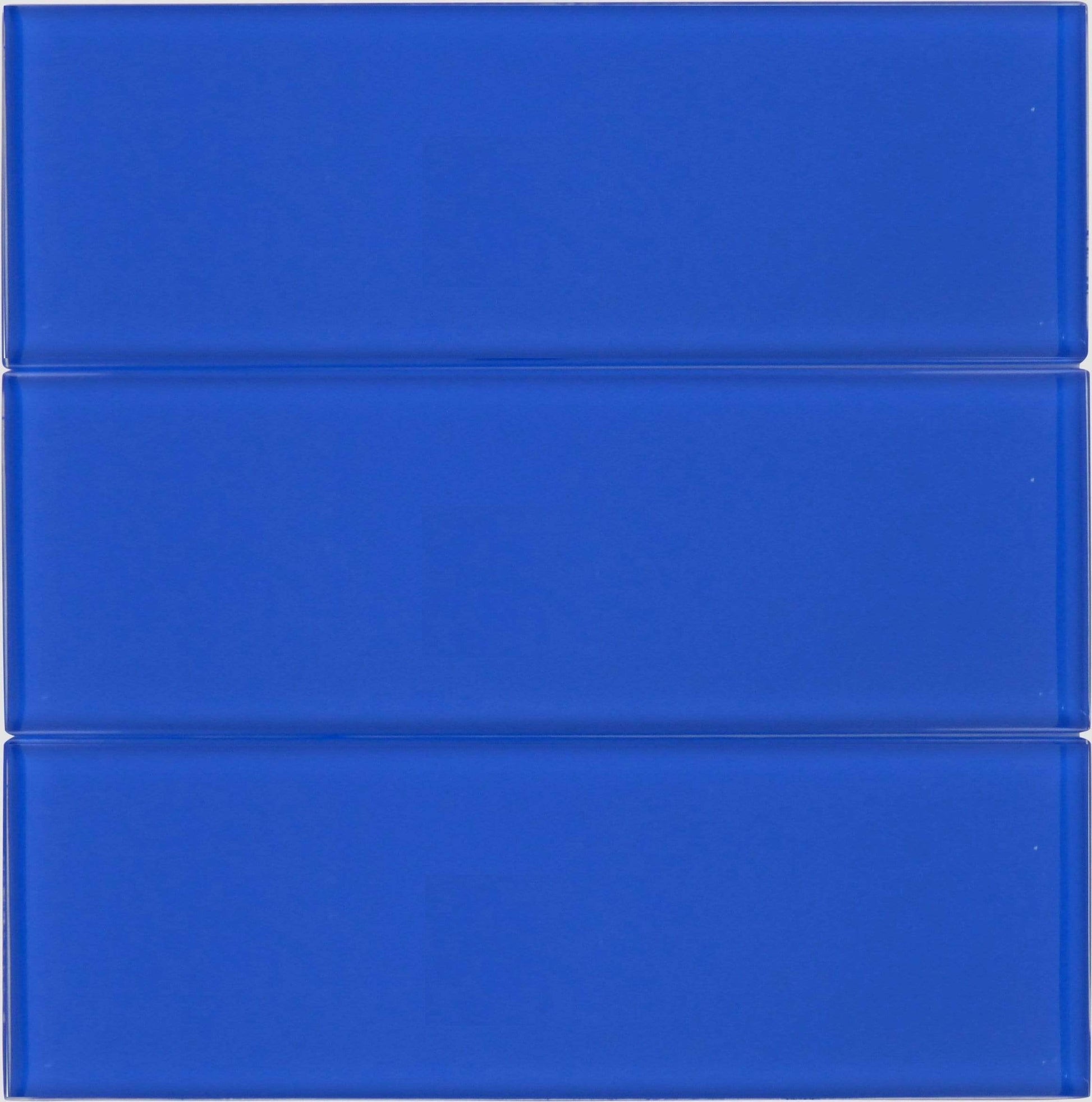 Royal Blue 4" X 12" Gloss Glass Subway Tile Tuscan Glass