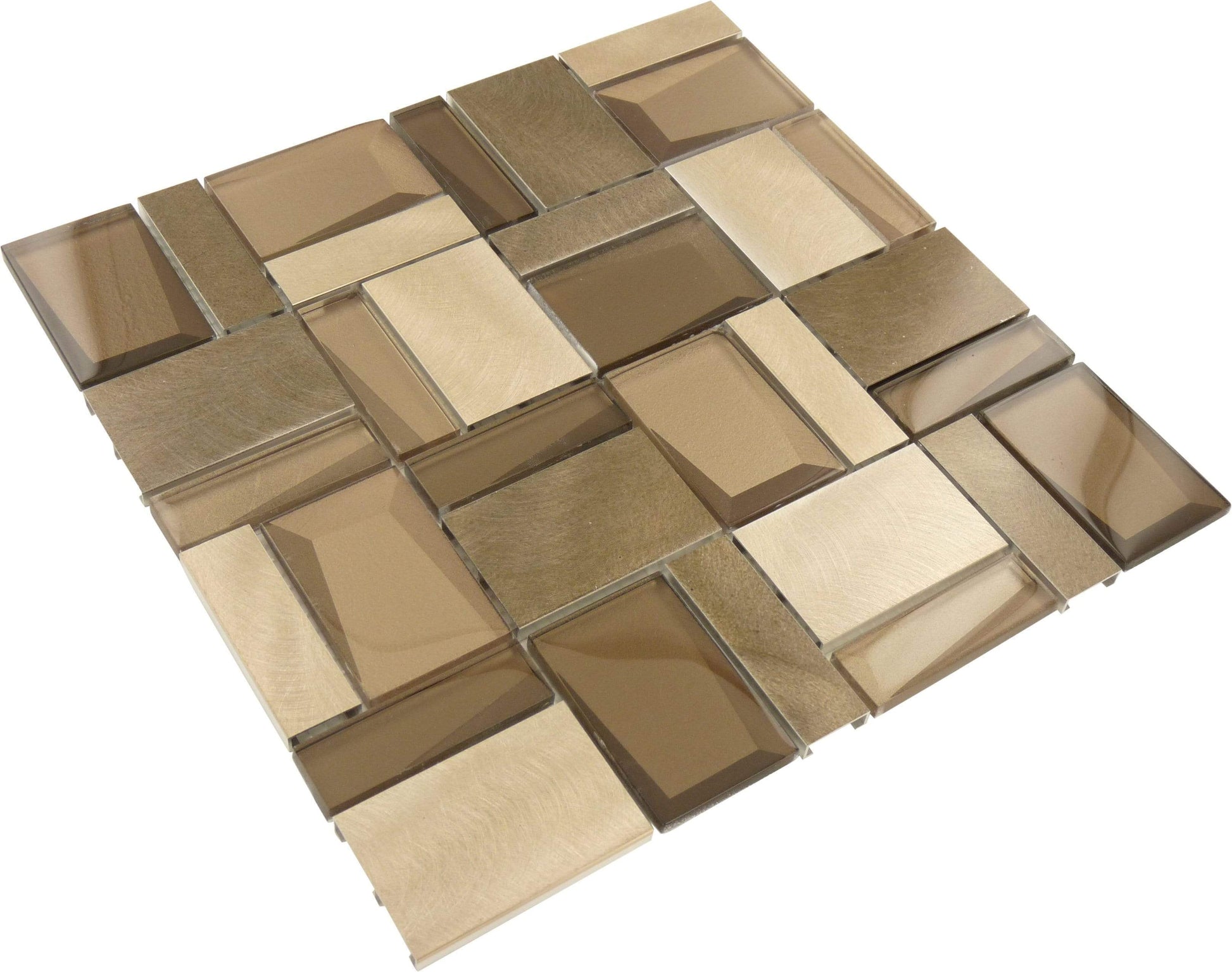 Scandinavian Bronze Glass and Metal Tile Tuscan Glass