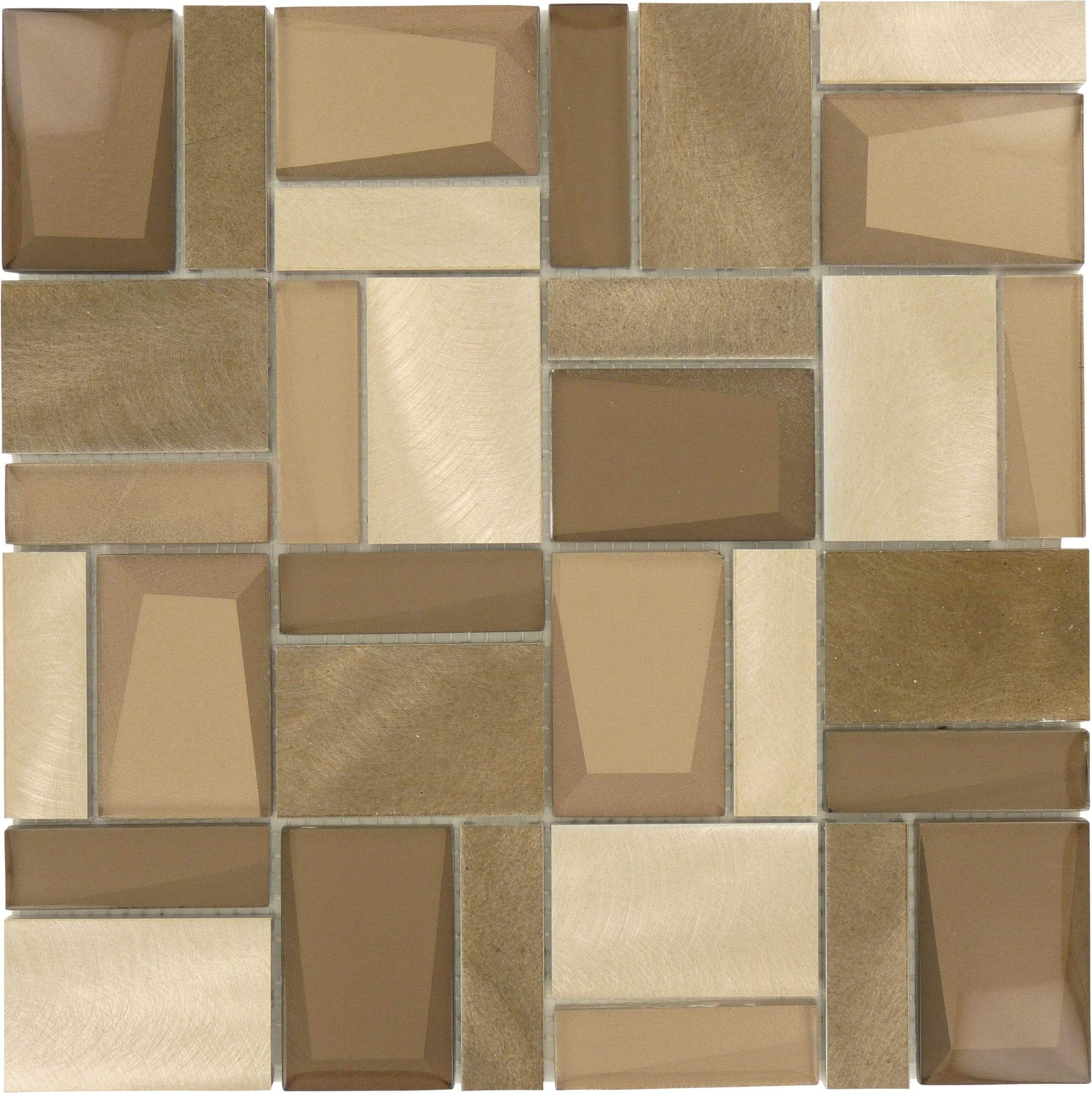 Scandinavian Bronze Glass and Metal Tile Tuscan Glass