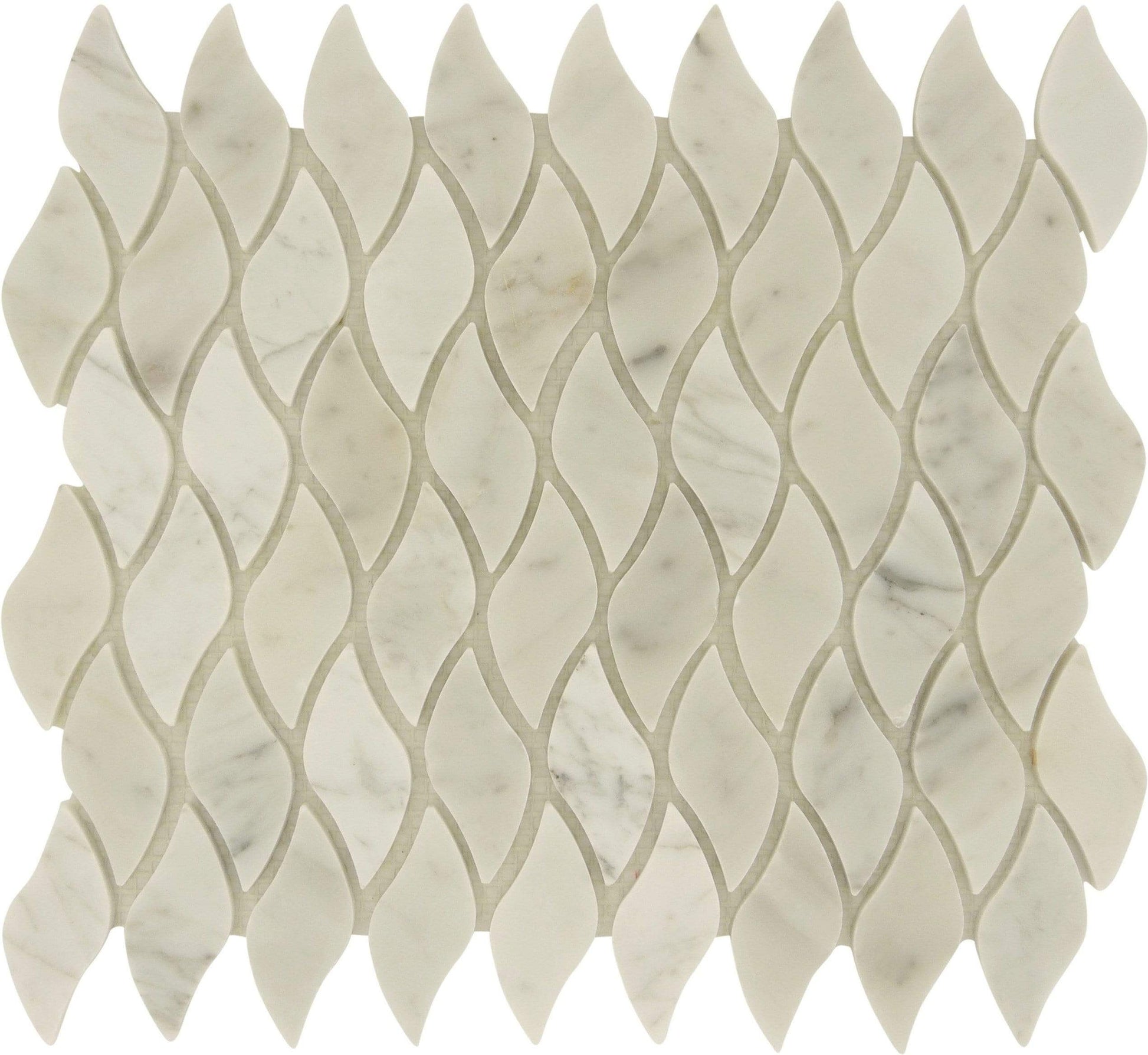 Seagull White Carrara Polished Stone Tile Tuscan Glass